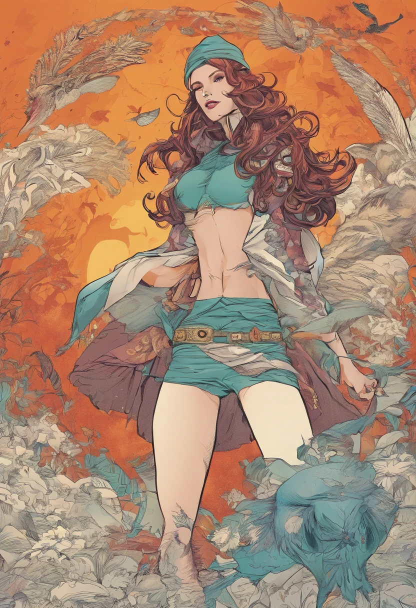 Garota com roupa de bruxa fazendo magia