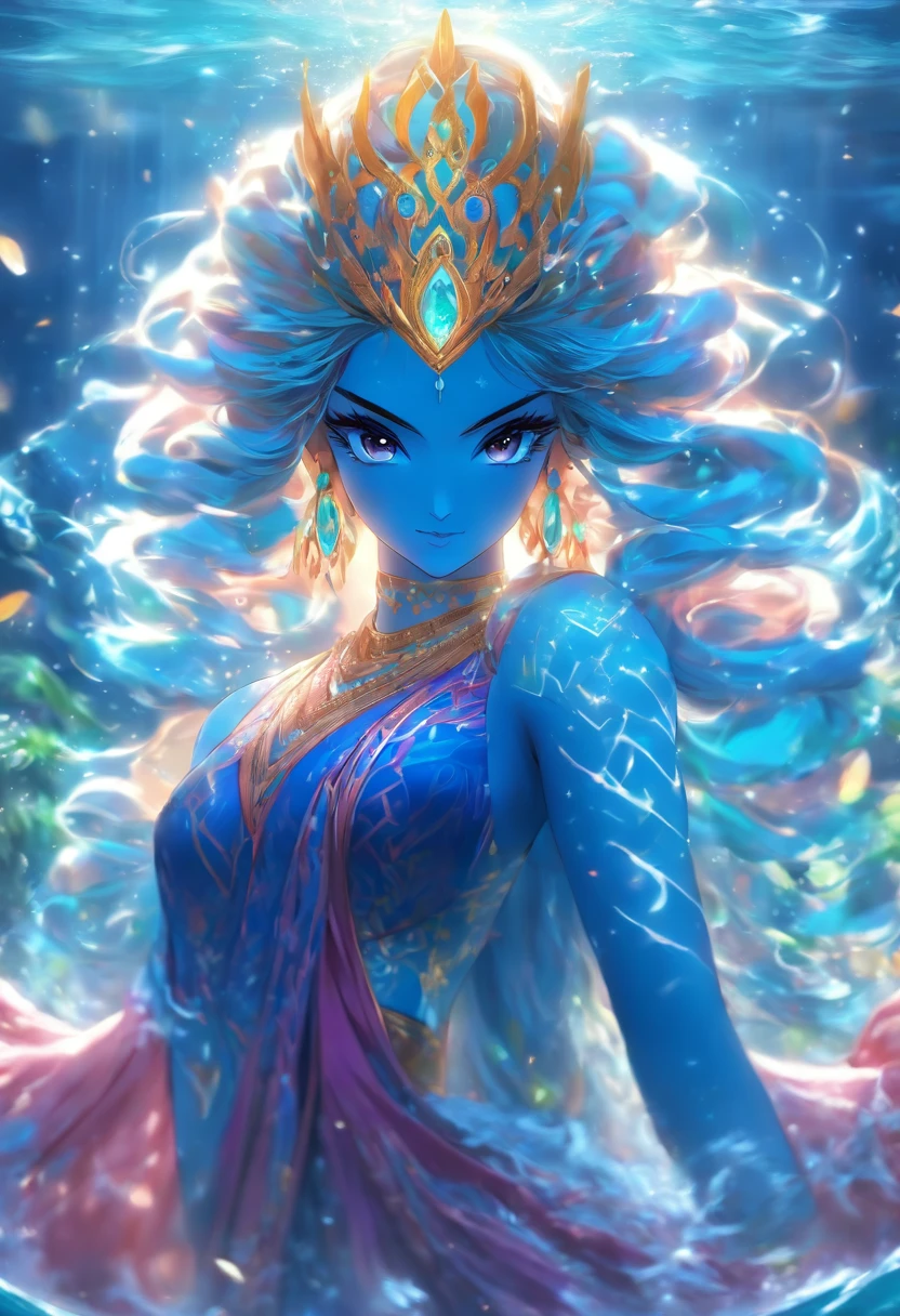 (((ANAHITA)) best quality, ultra-high resolution, 4K detailed CG, masterpiece, Persian Goddess, waters, Persian clothing, Persian mythology, aesthetics, ((Standing Pose)), Beautiful image, centered on screen , full body