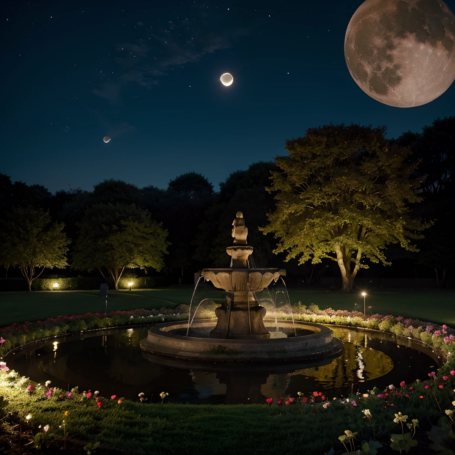 garden　The fountain　flower  field　a moon　The tree々　Wild strawberry