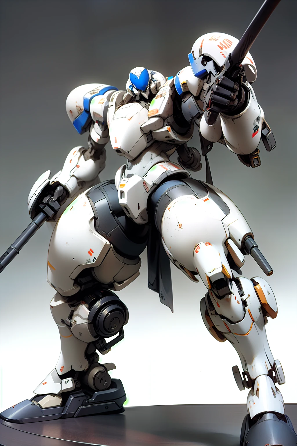 (masterpiece), best quality, 1robot, PD-802, There are various scratches on the armor, including deep and shallow scratches from being hit by bullets in battle.The metal is dirty with soot and smoke and shines dullly.It is a desolate wasteland, and the smoke from the battle is smoldering in places around it,