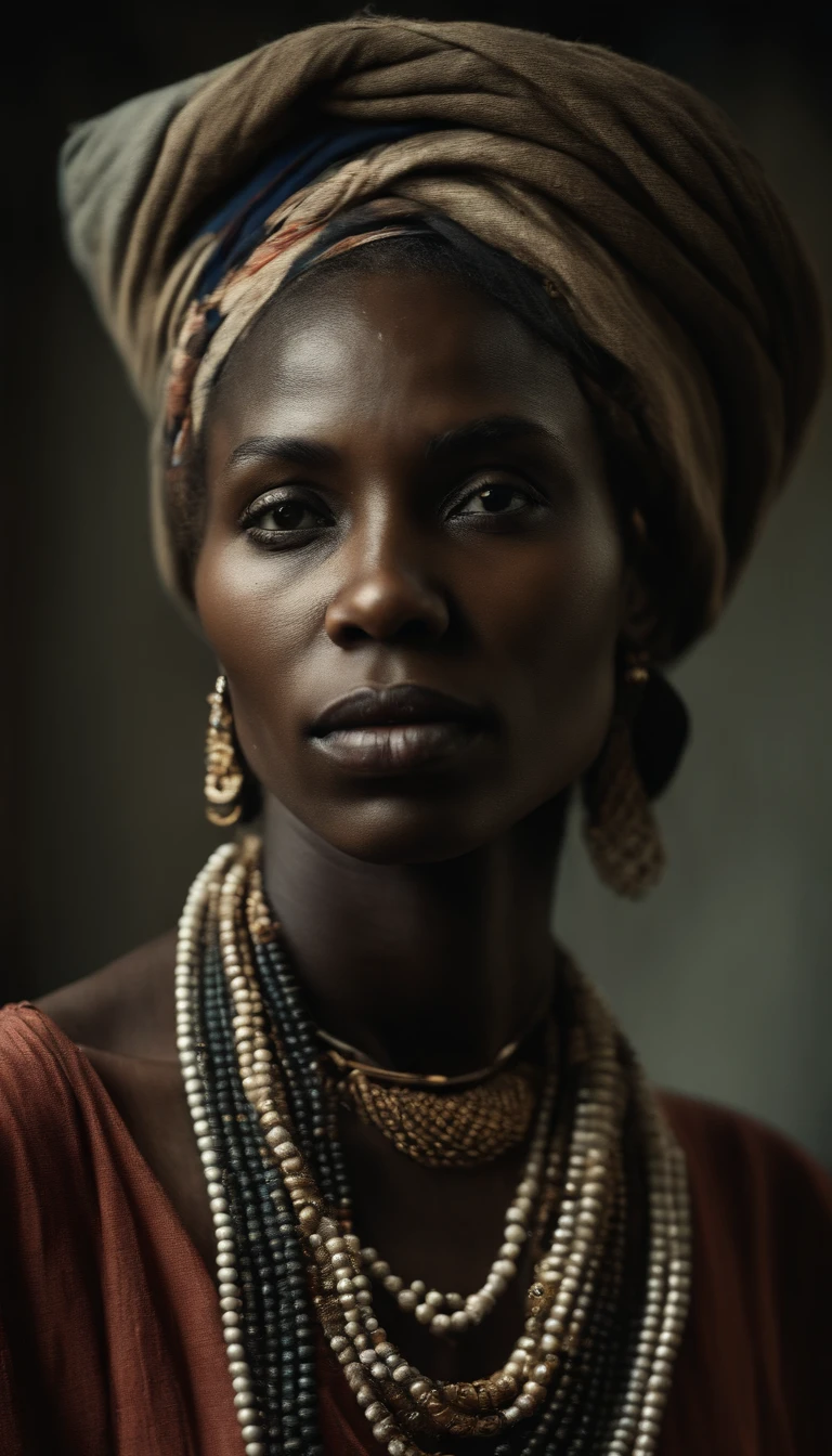 analog style, model photography style, RAW close portrait of a black woman 1, ((beautiful face: 1.7, perfect face: 1.3)), (top: 1.2), best quality, epic (by photo by Lee Jeffries, sony a7, 50 mm , pores: 1.5, colors, hyperdetailed: 1.5, film grain: 1.4, hyperrealistic: 1.5), hyperrealistic texture, masterpiece, unreal engine 5, extremely detailed CG unit 4k wallpaper, realistic eyes, insanely detailed photo, no shadows, (Winner of Pulitzer Prize for Photography and Taylor Wessing Photographic Prize),Juju
