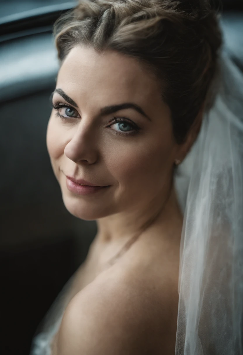 A close up of a woman in a wedding dress with a veil - SeaArt AI