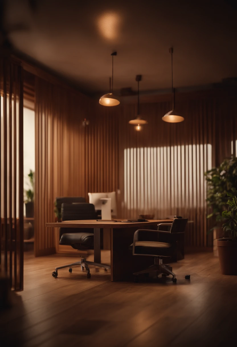 wooden office after hours