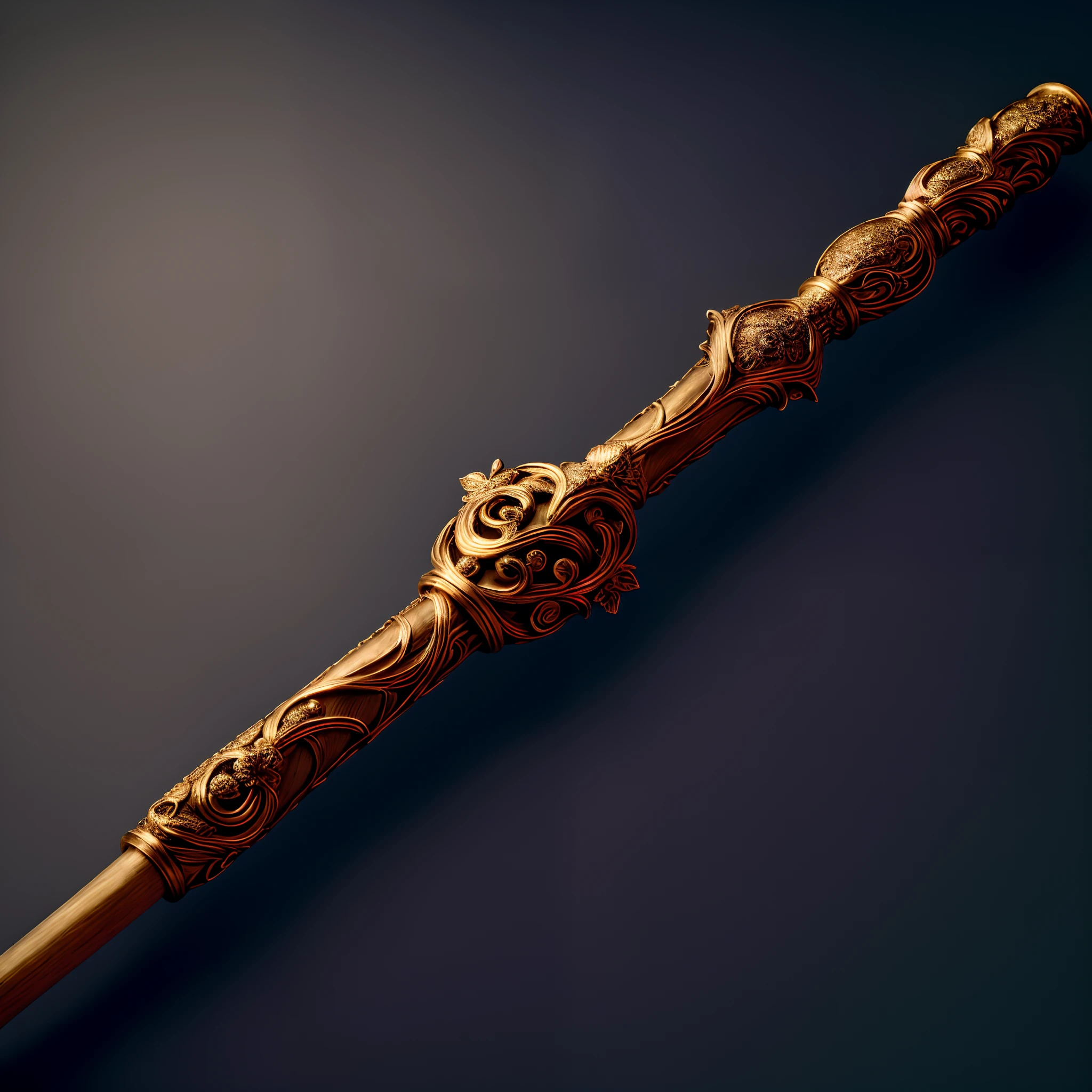 The Magic Wand, feito de madeira de carvalho envelhecido, It is a masterpiece of craftsmanship. Sua madeira exibe tons dourados e uma textura rica, revelando sua sabedoria antiga. Em alta, elegante e esguio como um rapier, It is adorned with intricate carvings that resemble intertwined vines. Seu comprimento imponente, approximately 35 centimeters, exala uma aura de poder e autoridade, while the tapered tip promises precision and dexterity in casting spells.