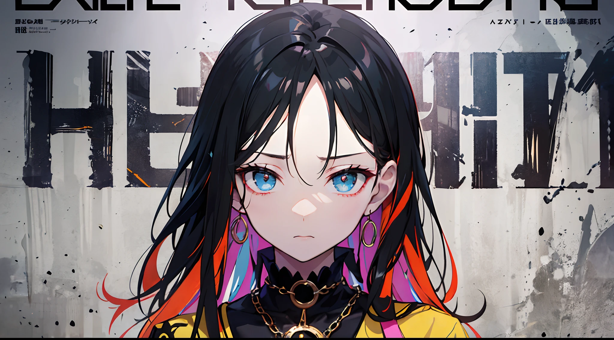 (((dramatic))), (((gritty))), (((intense)))) The movie poster features as the central character. She is shy in the center of the poster, wearing idol outfit, and a determined expression on her face. The background is dark and gritty, with a feeling of drunkenness. The text is bold and eye-catching, with catchy slogans that add to the overall drama and excitement. The color palette is dominated by dark colors, dotted with bright colors, giving the poster a dynamic and visual impact, tachi-e (magazine:1.3), (cover-style:1.3), fashionable, vibrant, outfit, posing, front, colorful, dynamic, background, element, confident, expressive, holding, statement, attachment, majestic, coiled, around, touch, scene, text, cover, bold, eye-catching, title, fashion, font, catchy, title, bigger, eye-catching, modern, trendy, focused, stylish, 1 girl