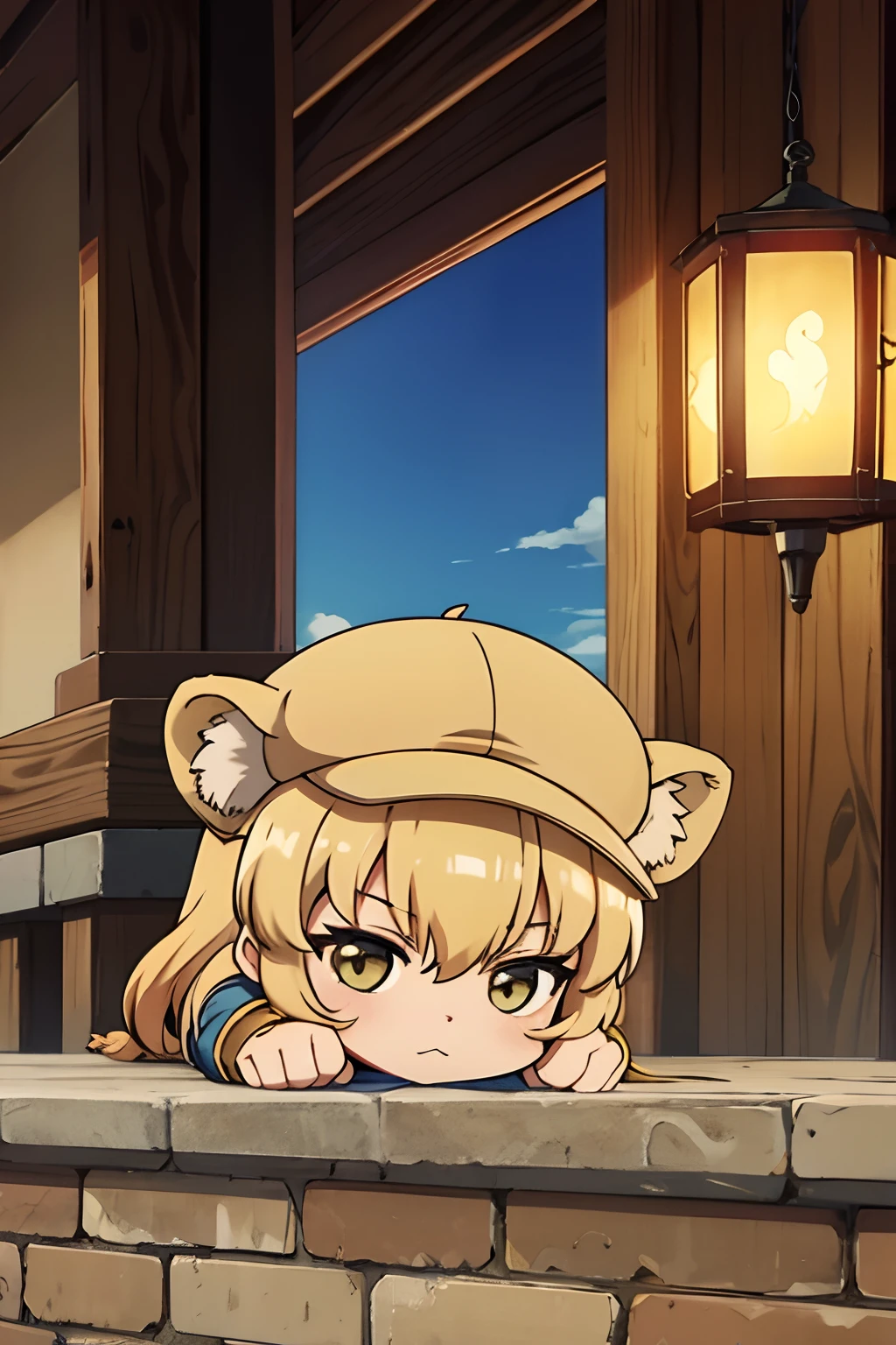 Saber-Lion, Chibi, lion hat