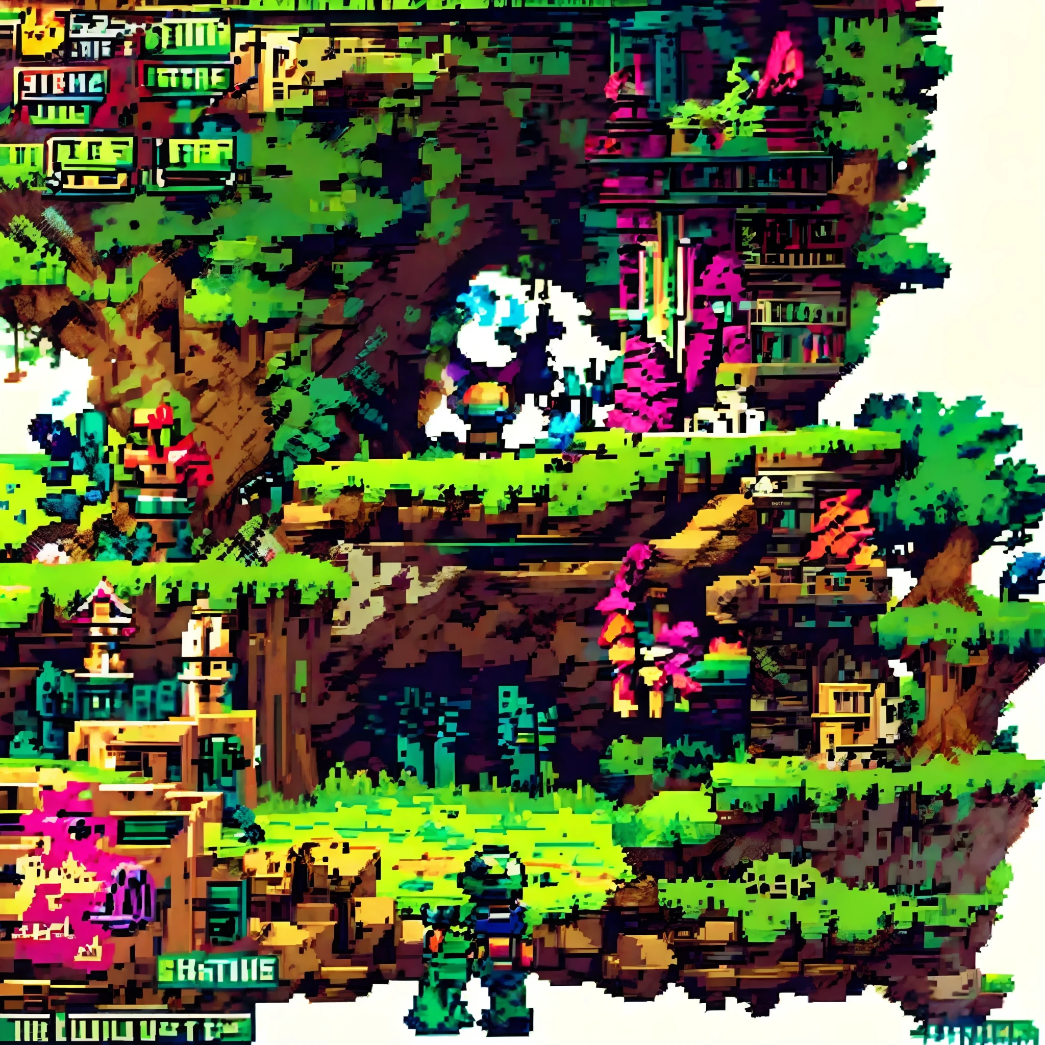 Pixel art, game items like Terraria, game materials, game weapons, colorful things, etc.