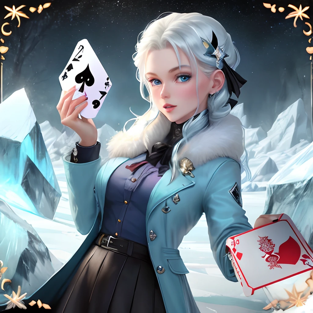 Icy card with ace of diamonds