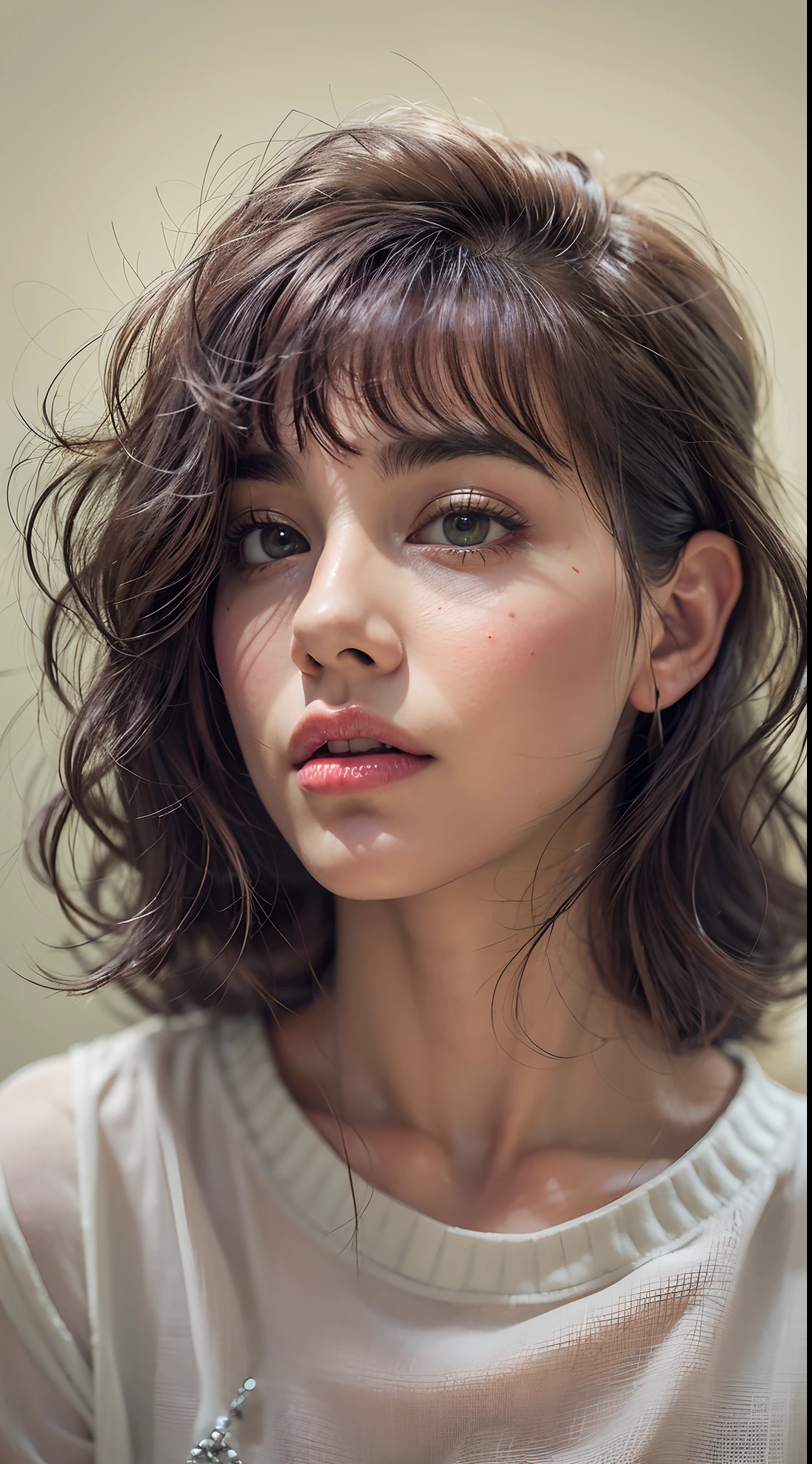 Retrato de corpo inteiro de um lindo modelo adolescente pequeno com cabelo loiro platinado, usando lingerie, hyper realistic, illustration, trending on ArtStation, disco Rigido, 4k, 8k, anatomia detalhada intrincada, design de personagens, Por James Gurney e Tom Bagshaw