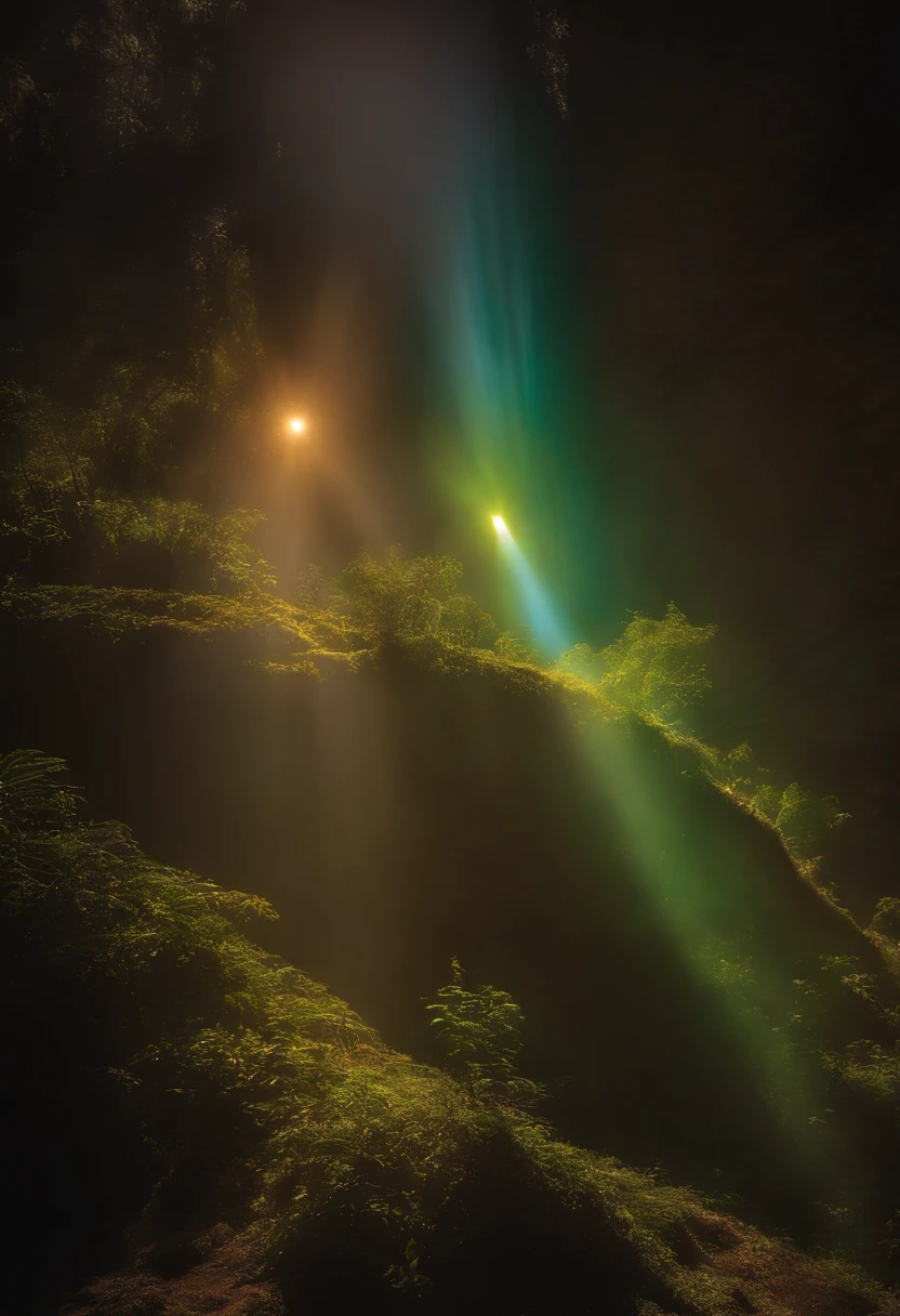 Spirit, olhando uma pessoa, atraz desta pessoa, pessoa pensativa, Pesadelo, cores muito brilhantes, light particles, com luz brilhante, Mshiff, Arte do papel de parede, Papel de parede UHD