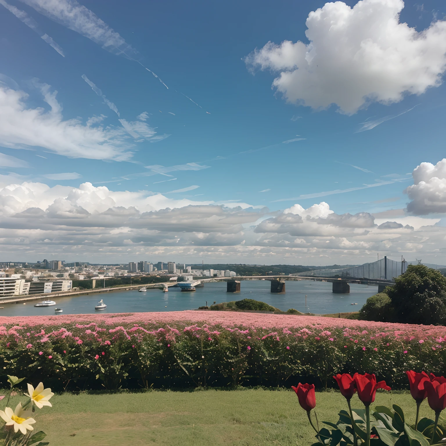 Uma cidade no campo na Londres Vitoriana, brazi, flores, cidade,cidade vitoriana, cidade simples,lago