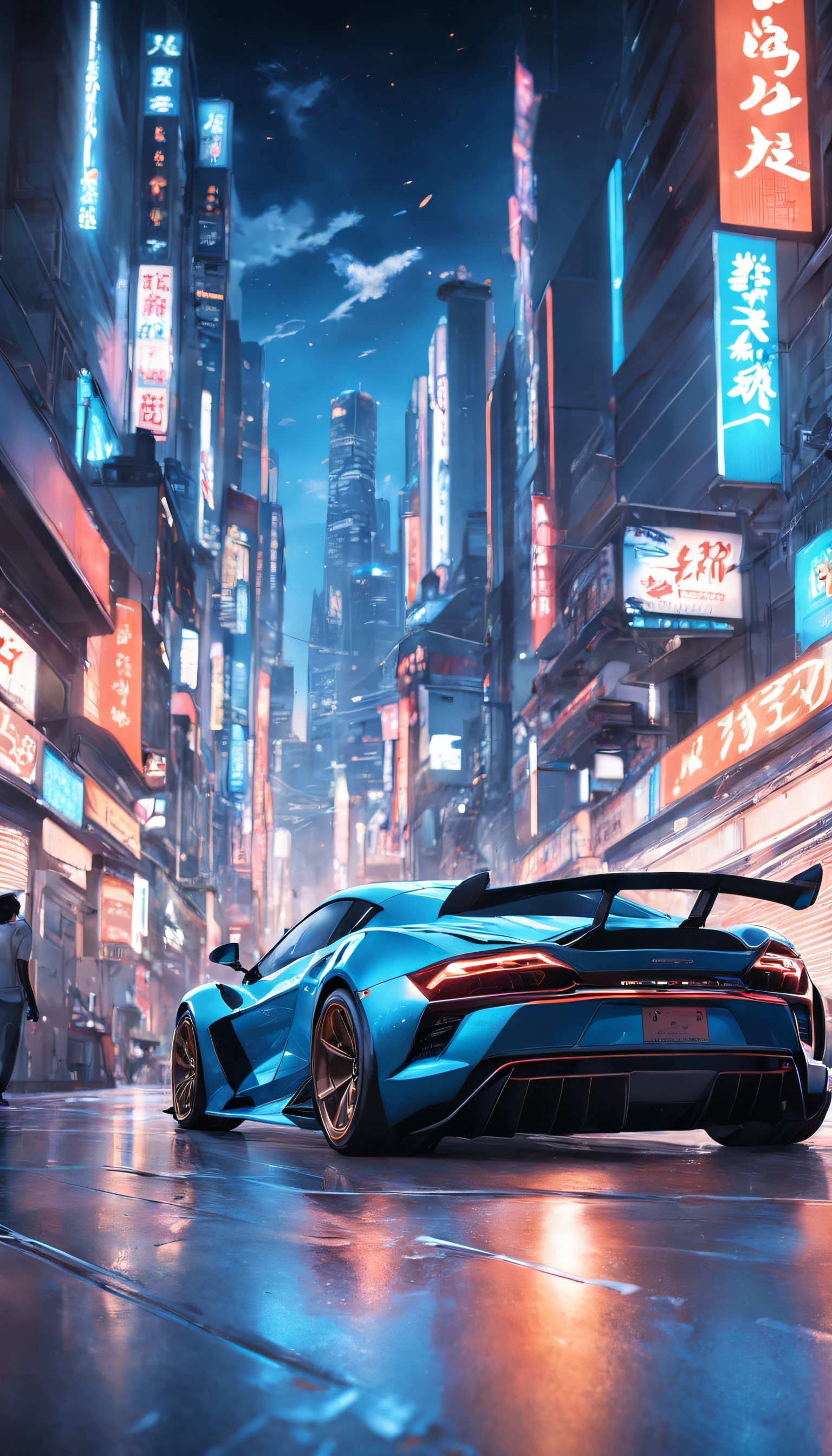 sports cars，真实感，multiple angle，Showcasing its dynamism and line beauty。Shoot at low angles to highlight the sports car's sense of power and speed