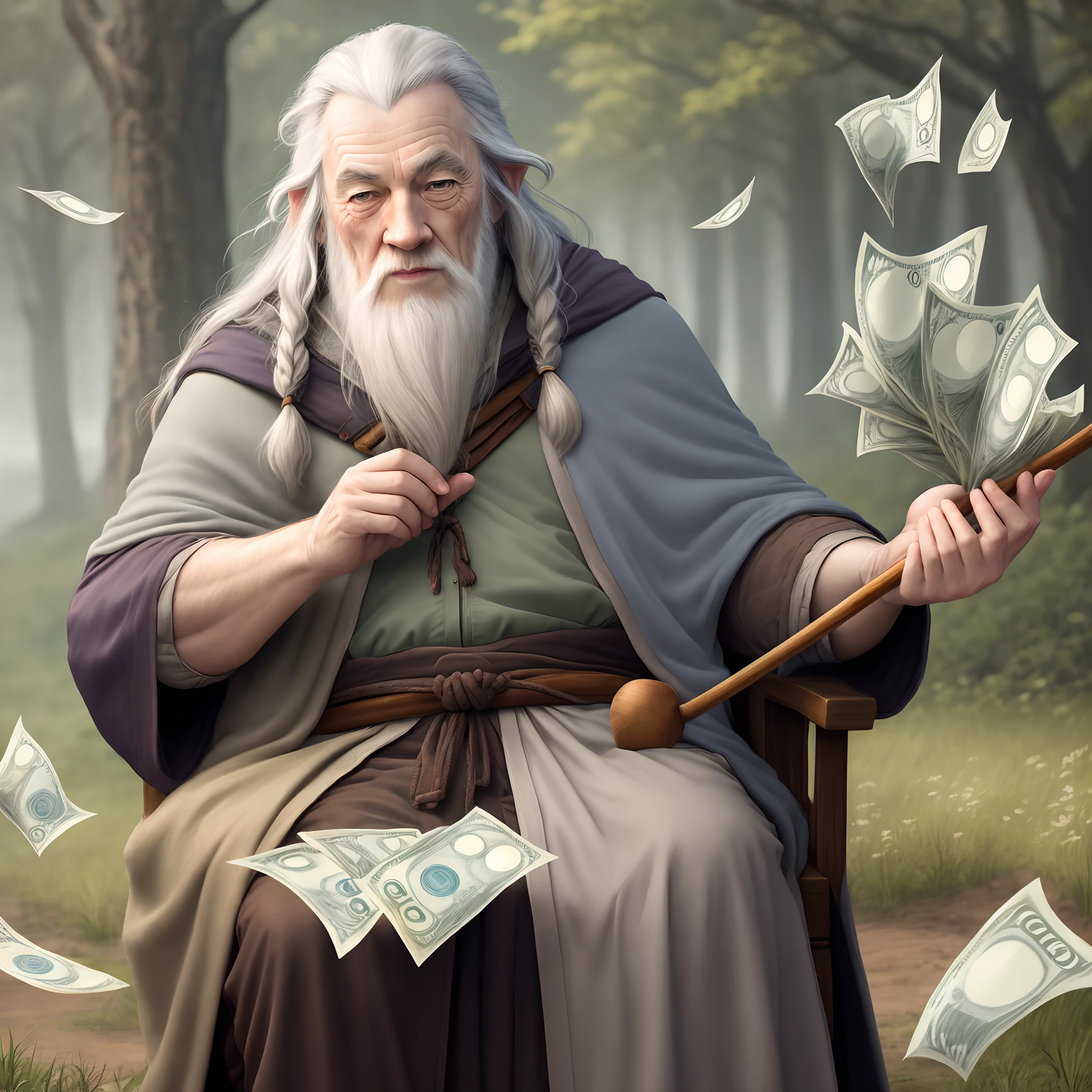 realistic gandalf does a money spread