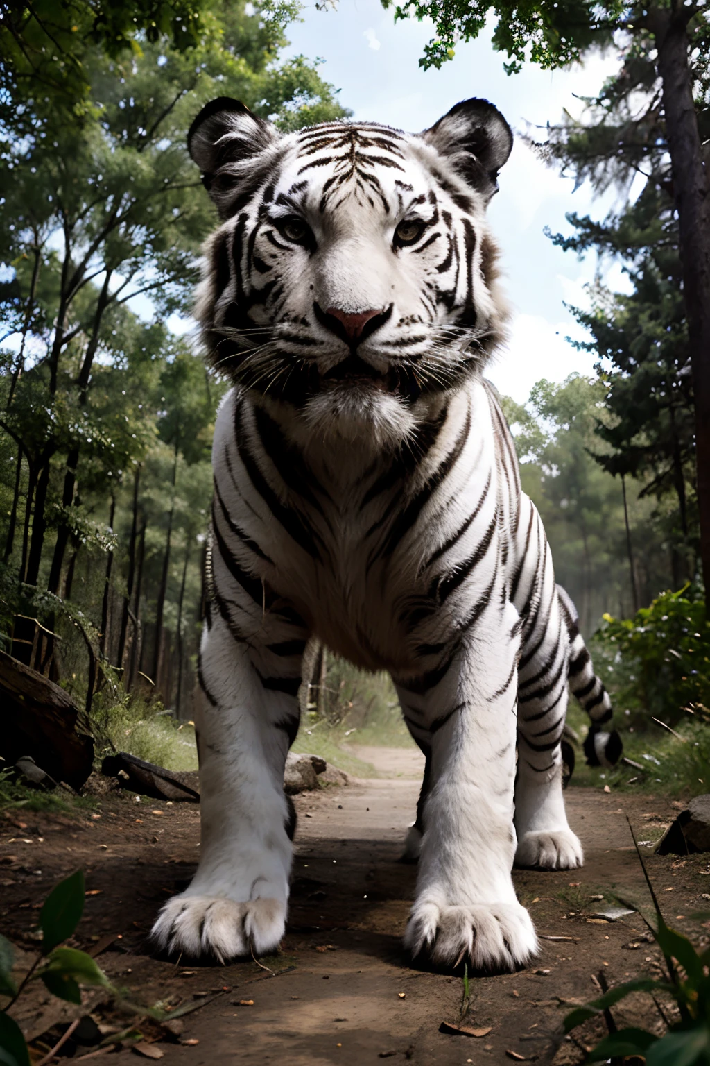 Mighty and domineering white tiger,King of the Forest