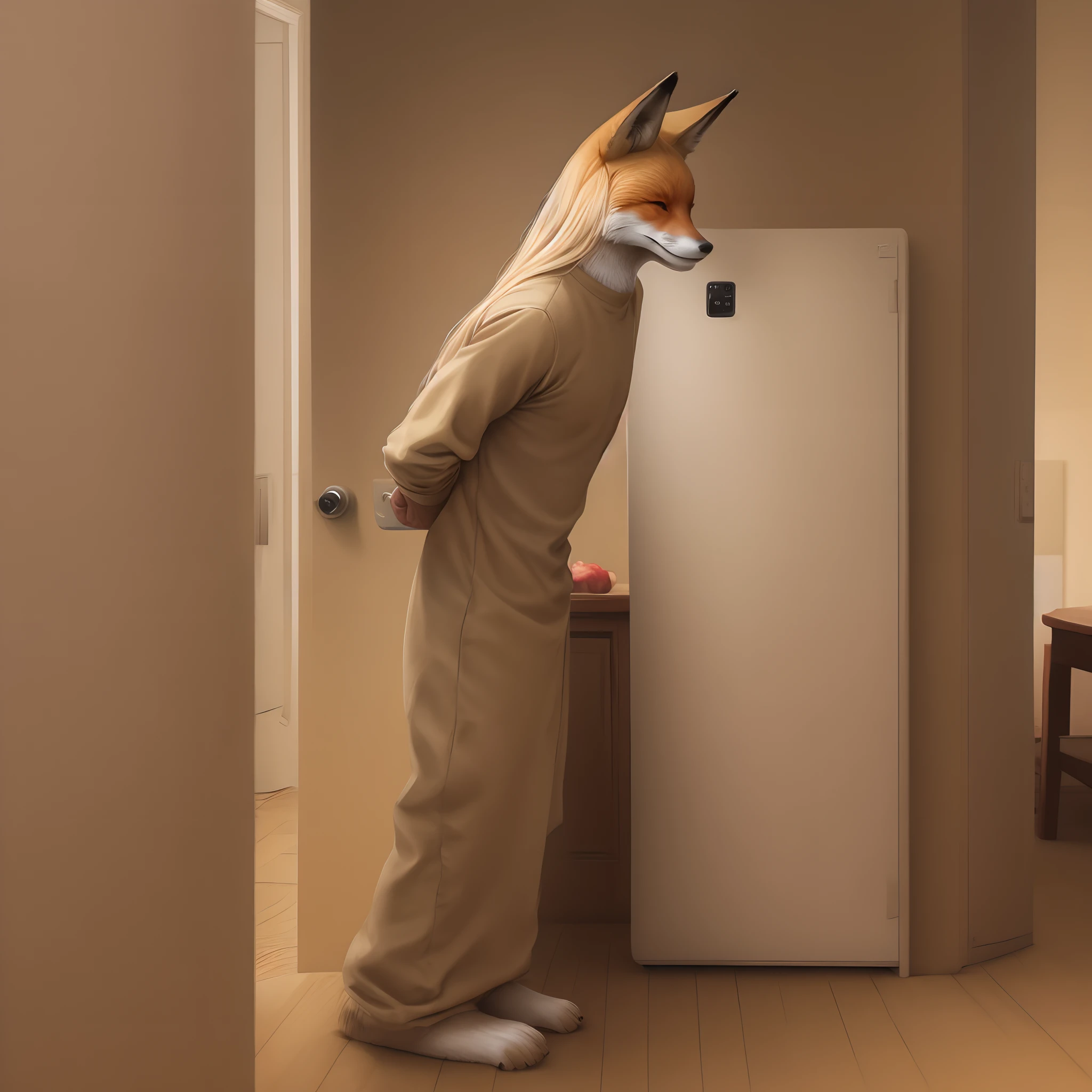 Fox man with beige hair