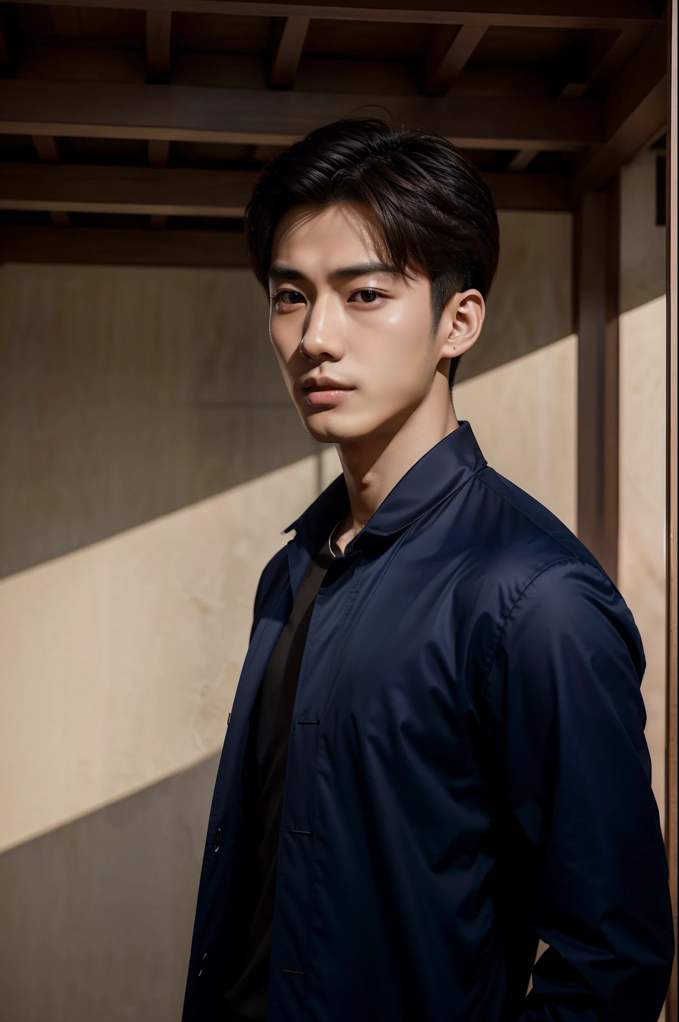 "Xiao Zhan's whole body shows his charismatic personality and charming gaze, Perfect lighting and composition，Bring out what makes him unique."