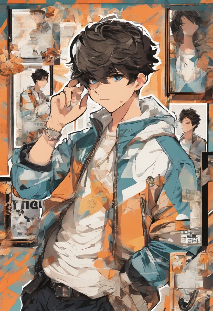 12year old Boy capturing pricture using mobile in front of mirror ,anime,swag,attitude,stylish cloths,classy background,8K