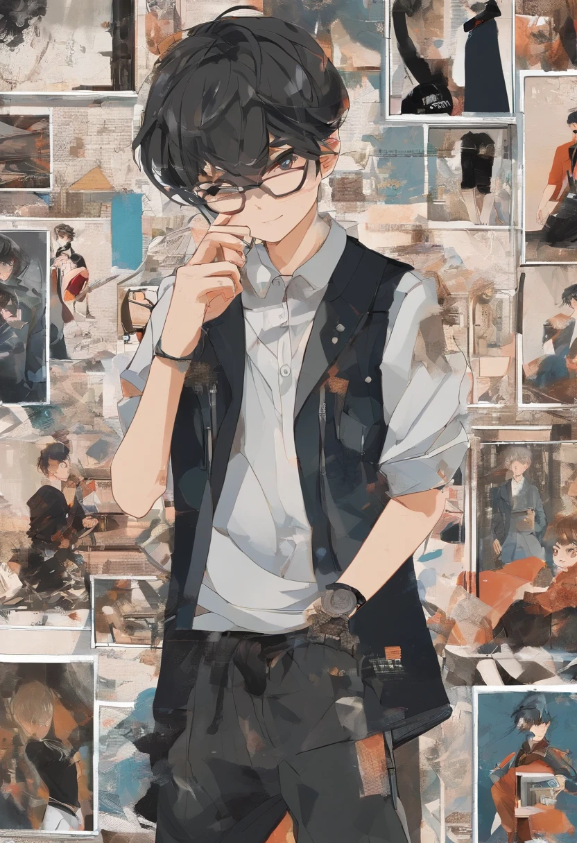 12year old Boy capturing pricture using mobile in front of mirror ,anime,swag,attitude,stylish cloths,classy background,8K
