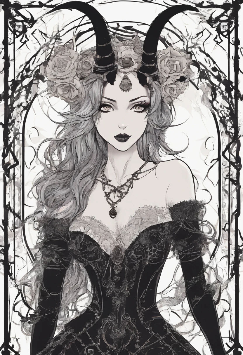 anime girl with horns and a bra top, portrait of demon girl, demon anime girl, demon girl, portrait of a female demon, beautiful elegant demon queen, beautiful succubus, succubus in sundress portrait, girl design lush horns, dark witch character, portrait of a dark fantasy nymph, with horns, anime in fantasy style, white horns queen demon