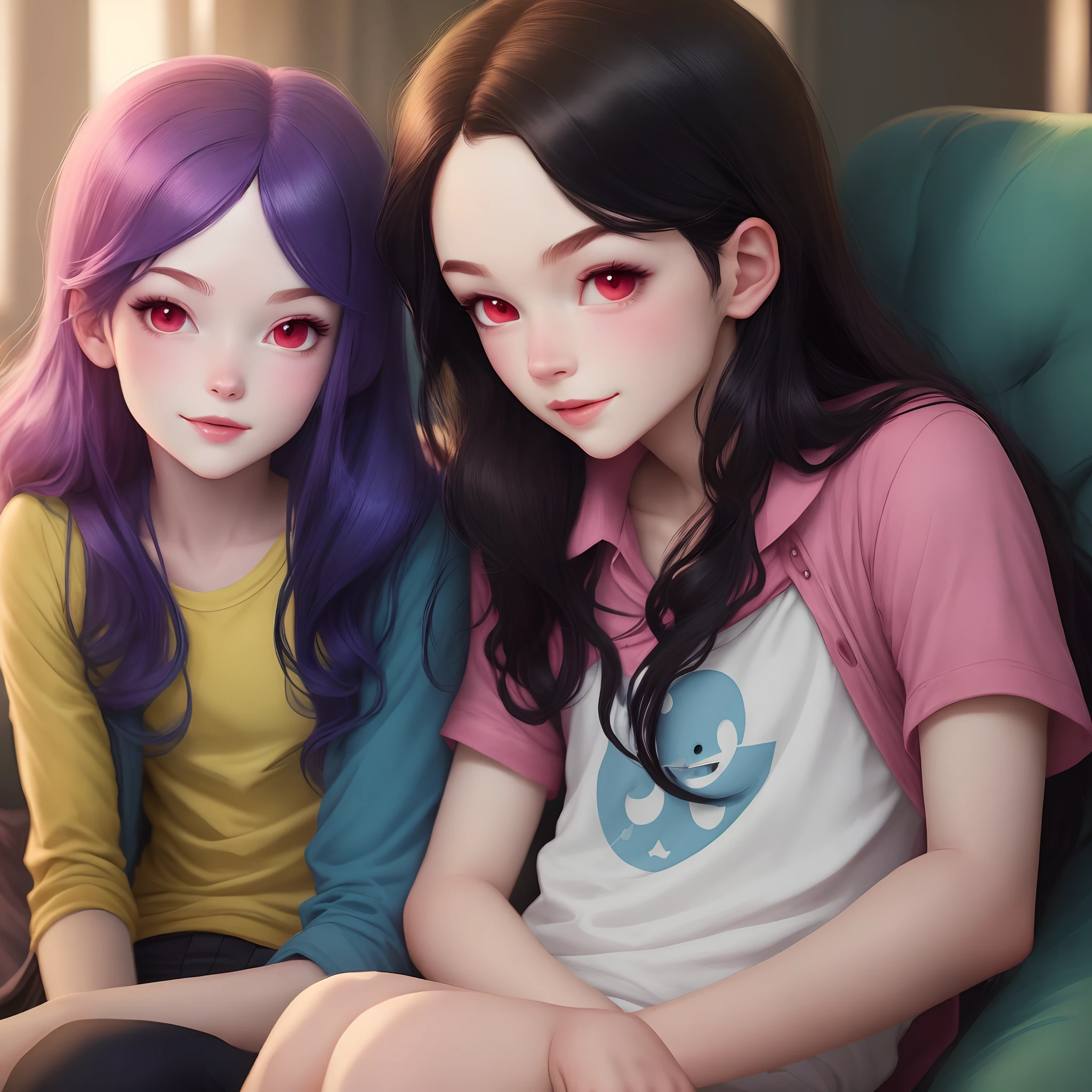 princess bubblegum and marceline from adventure time as boys