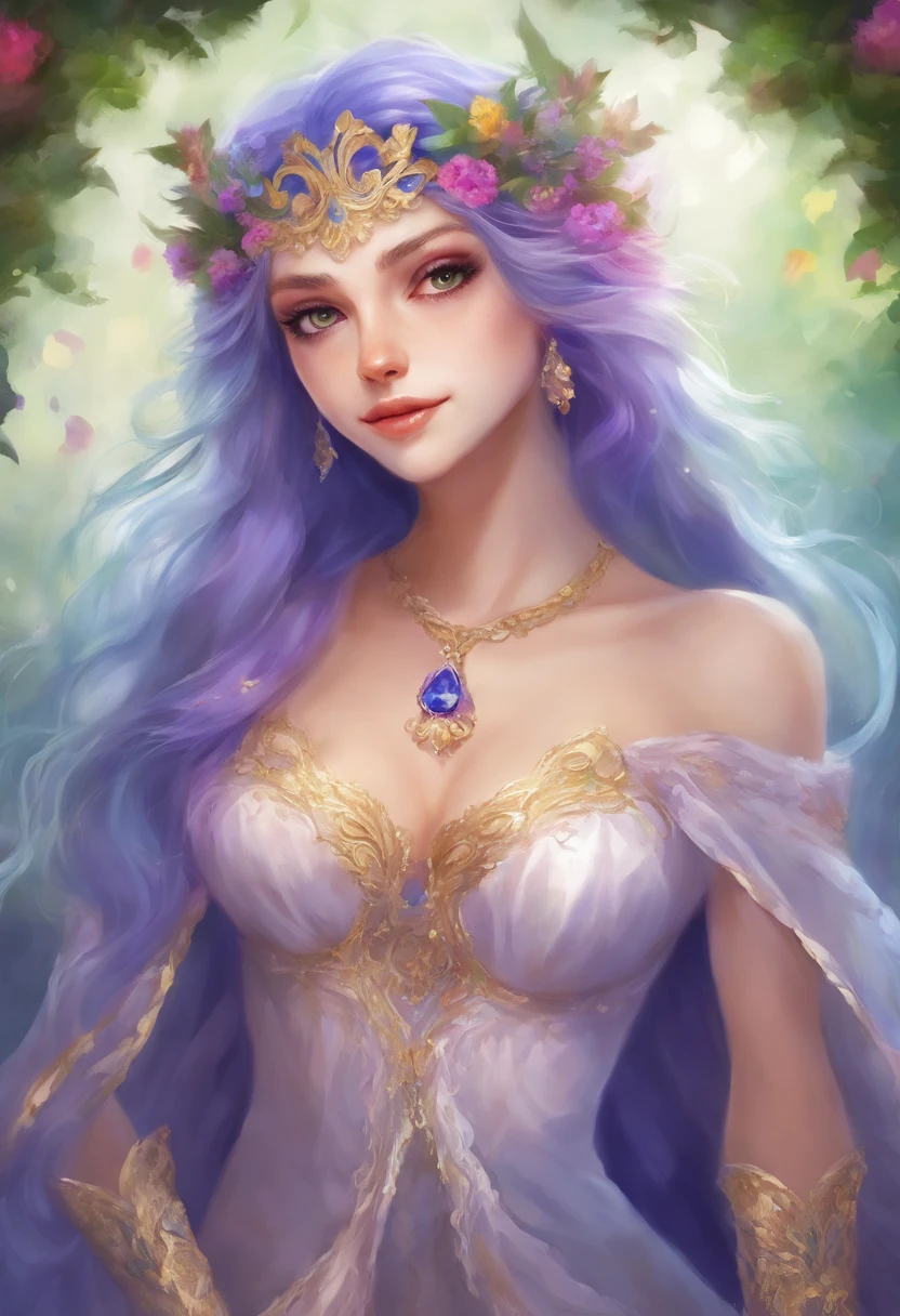 um close up de uma mulher em um vestido roxo com um vestido roxo, elfo bonito com pele violeta, bela condessa elfa escura, Rainha elfa bonita e elegante, estilo de arte de fantasia, elegant cinematic fantasy art, princesa elfo escuro, bela arte de fantasia, muito bonito elven top model, arte de fantasia detalhada, elfo de pele azul, elfo feminino bonito e elegante
