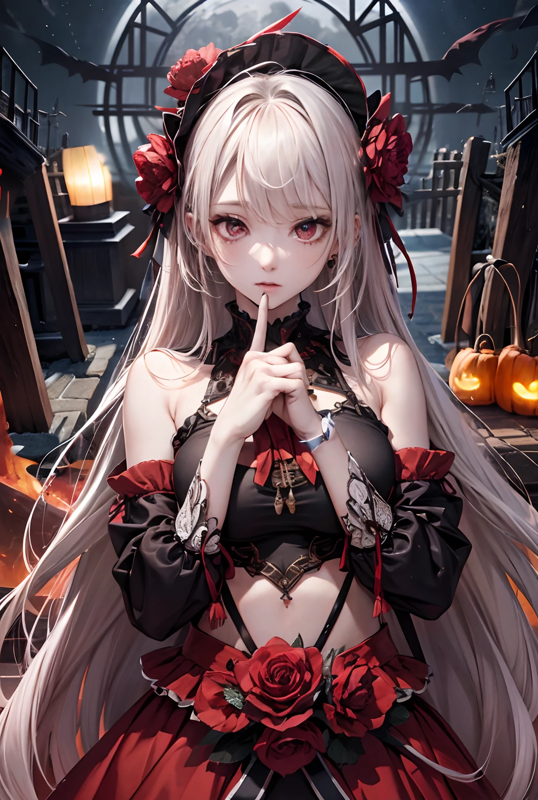 masterpiece, Highest quality, High resolution,(Highest quality,4K,High resolution,masterpiece:1.2),Very detailed,Realistic:1.37,masterpiece, Highest quality, Exquisitely crafted, woman, beautiful, elegant, smile, Blood, iridescent Long Hair, bangs, skirt, shirt, Long sleeve, Frills, shoes, (Red and Black:1.4), flower, spooky, Horror, 頭蓋Bones, Long Hair, Black Hair, Candles, Blood, hair flower, Dead, hair ornaments, Bone, doll, 頭蓋Bone, skeleton, Horror (theme),spooky altar background,Dark fantasy,Red color scheme,Ominous atmosphere,eyeを引く,Storytelling,anatomy,Anime Style,Concept Art,beautiful細部までこだわった顔と (((赤いeye ))),A terrifying ritual ,Satanic Ritual,Premature death,Misconduct,クレイジーなsmile,Scythe Face,Girl Monster, beautiful, Delicate facial features, 鋭いeye, Sharp Fangs, 青White skin, blonde,robot,Cursed Painting, Dark Background, Cinema Lighting, Dramatic Shadows, Gothic style, Gloomy atmosphere, Dark fantasy, One Girl, , Please open your mouth wide, Open your mouth and baring your teeth,Sharp teeth like a beast, Wide lips, very wide mouth, Vermilion cheeks, ,(Bloodしぶき:1.4),Scary smile, smile,Fallen angel design, ねじれたsmile、Bloodまみれの、頭からの出Blood,、Bloodしぶき、,(Bloodしぶき:1.4),Crossbones, 頭蓋Bone,Horror 一人の男の子, Cream colored hair, Gray Hair, Pearly hair, nice boy, Bunny ears, Loose-fitting clothing, Larger clothes, dark red eye, eyeの下のたるみ, dark circles under eye, やみcute, Fluffy hair, Voluminous Hair, skinny, slim, very skinny, Androgynous, cute, spooky, short hair, Horror, Faded colors, White skin, spooky, Unnaturally thin, I'm hungry, eye, eye in background, sharp eye, Long eyelashes, Under the eyelashes, Loose shorts, レースshirt, Frillsshirt, Tie the ribbon'head, Detailed clothing, A loose cardigan, Open cardigan, 滴るBlood, that'terrible, nightmare, Haunted, stitch, patchwork, string, Injury, hell, Injury on arms, self-harm, cut, Black Fingers, factory, Abandoned, A dismembered ghost,Many heads,Many heads,Lots of faces,Multiple faces,Multiple Girls,Frolicking Girl,複数のwoman,tea ,クレイジーなsmile,look up,Face shot,Scythe Face,Girl Monster, slave,beautiful, Detailed portrait, Delicate facial features, 鋭いeye, Sharp Fangs, 青White skin, Thick chain, Dark Background, Cinema Lighting, Dramatic Shadows, Gothic style, Gloomy atmosphere, Dark fantasy, One Girl, , Please open your mouth wide, Open your mouth and baring your teeth,Sharp teeth like a beast, Wide lips, very wide mouth, Vermilion cheeks, ,(Bloodしぶき:1.6),Scary face, Laughter Witch design, ねじれたsmile、Bloodまみれの、頭からの出Blood,,、Bloodしぶき、,(Bloodしぶき:1.6),Crossbones, 頭蓋Bone, , Horrorスタイル, ((Fantasy Witch Costume)), ((Flowing white hair)), ,(Bloodしぶき:1.6),womanの曲線, Large Breasts, Thick thighs, Sexy flat stomach, Perfect hands, Perfect anime face, ((dark lolita dress)), Are standing, ((邪悪なsmile)), ,(Bloodしぶき:1.6),Victorian cities, gaslight, Steam circulates, Moonlight Illumination, night lighting, A sky filled with stars and galaxies,disaster々new devil horns,,(Bloodしぶき:1.6),アニメゾンビWitch design, ねじれたsmile、Bloodまみれの、頭からの出Blood,,、Bloodしぶき、,(Bloodしぶき:1.6),Crossbones, 頭蓋Bone,,Photo Background,Wide Shot,Scythe Face,Girl Monster, slave,beautiful, Detailed portrait, Delicate facial features, 鋭いeye, Sharp Fangs, 青White skin, Thick chain, Dark Background, Cinema Lighting, Dramatic Shadows, Gothic style, Gloomy atmosphere, Dark fantasy, One Girl, , Please open your mouth wide, Open your mouth and baring your teeth,Sharp teeth like a beast, Wide lips, very wide mouth, Vermilion cheeks, ,(Bloodしぶき:1.6),Scary face, Laughter Witch design, ねじれたsmile、Bloodまみれの、頭からの出Blood,,、Bloodしぶき、,(Bloodしぶき:1.6),Crossbones, 頭蓋Bone, , Horrorスタイル,