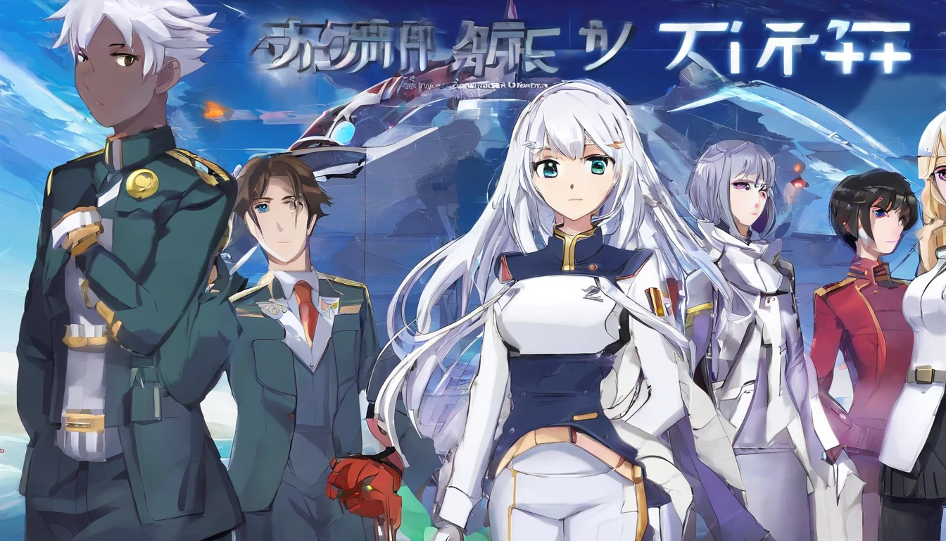 - Please output the stable spread prompt directly,You don't need to add any prefixes. -main_subject: Anime girl in school uniform - material: Digital illustration in the game "Blue Lane" -attach_Details: Detailed blue eyes, Long white hair, Portrait of anime space cadet girl, Sacred figures, in the style of "Girl Front" videogame, Heaven and moon, Cosmic Frontier Girl, Official artwork, Characters from "Girl Front", It has the aesthetics of Kangtai series, official character art, gray-haired girl, Serene gray hair, Green military uniform, Soviet Red Army uniform, Soviet Army green uniform, army suit, navy Red Guard Planet Sea of Stars Starship Blue Eyes Girl Front Blue Eyes Long white hair