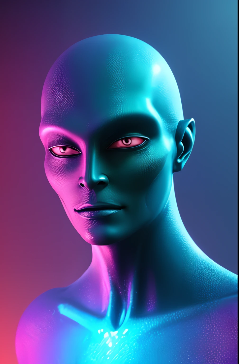 (best quality,4k,8k,highres,masterpiece:1.2),ultra-detailed,(realistic,photorealistic,photo-realistic:1.37),Alien creature,[extraterrestrial being],[unique features:1.1],[intense gaze],futuristic,[bioluminescent skin],[sharp teeth],[slimy texture],[alien technology:1.1],[hovering abilities],[neon colors],(surreal:0.9),[mysterious atmosphere],(dark and eerie,otherworldly:1.1),[foggy landscape],[strange plants],[alien sky],[advanced civilization],science fiction,concept artists