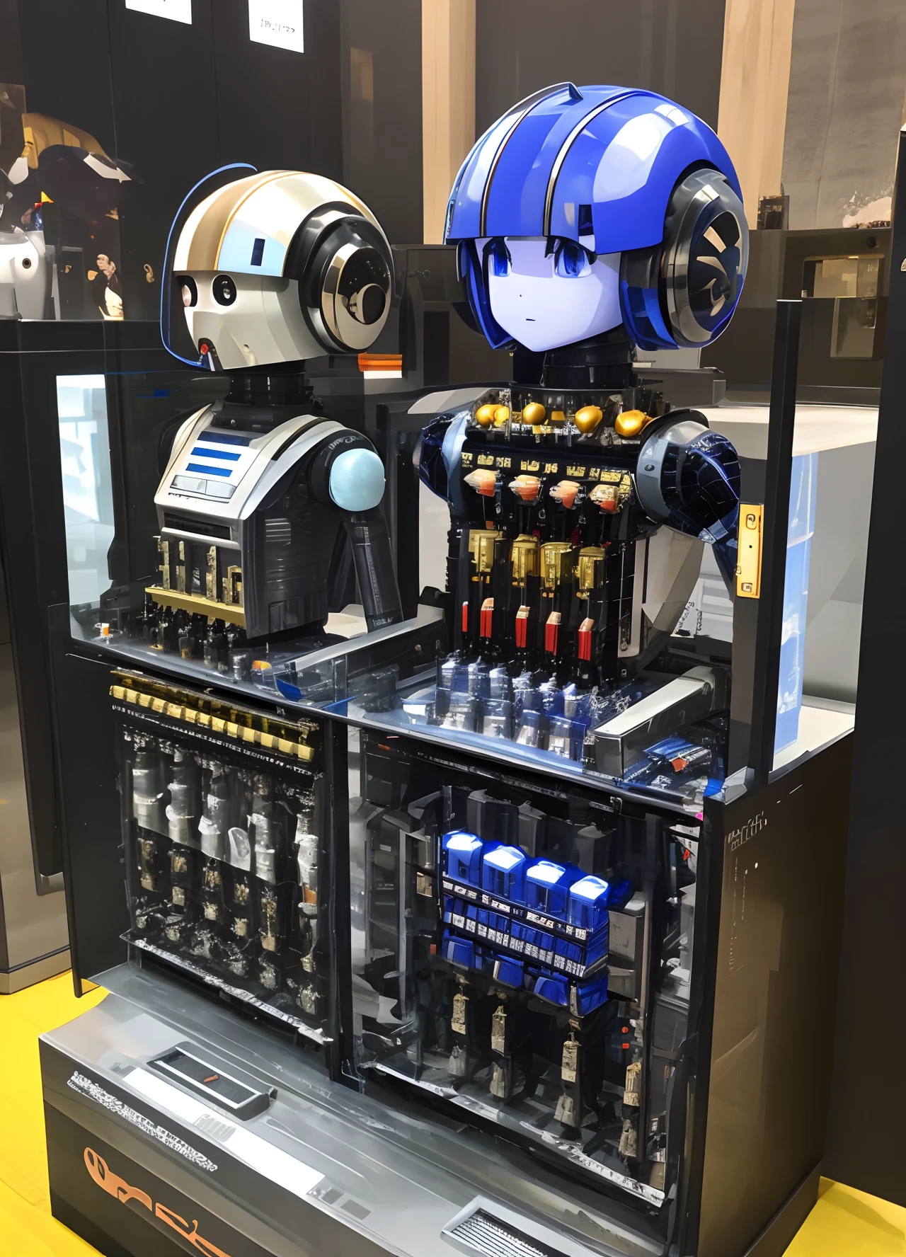Droid、2 head body、animesque、makina、unisex、factories、near future、SF