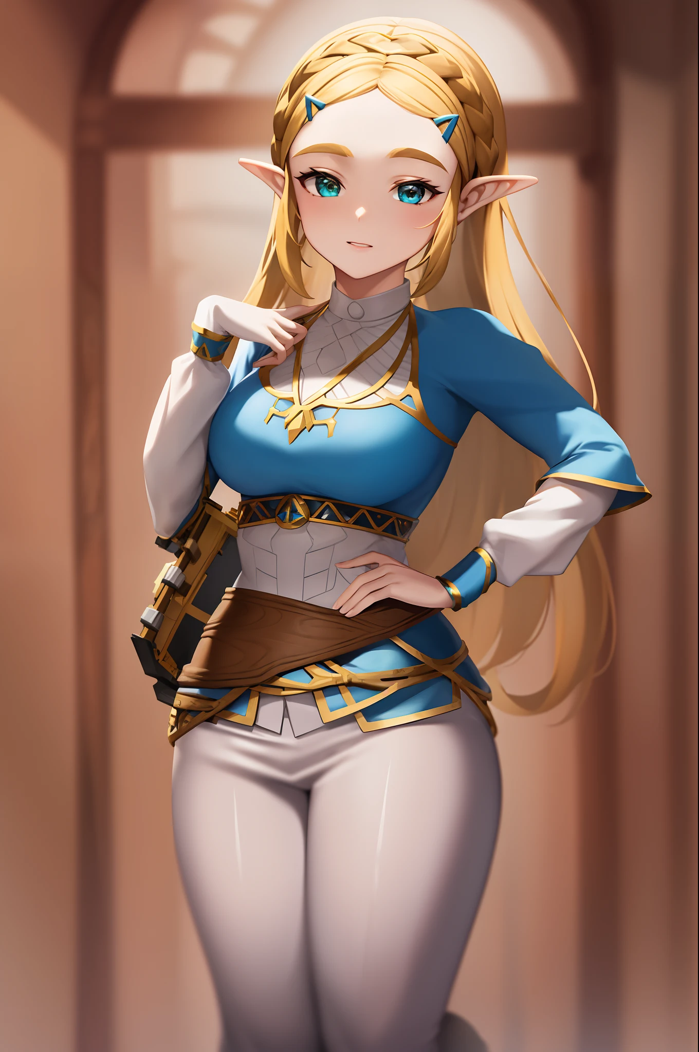 masterpiece, best_quality, 1girl, solo, princess zelda, nintendo, the legend of zelda, botw