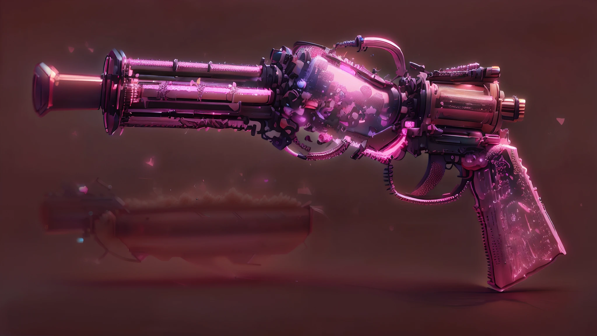 Bimbo gun, bimbofying ray, bimbo Ray, bimbo themed gun bimbo gun bimbofication ray, girly, pink, extremely girly, ((absurdly_hyperfeminine: 2.5)), ((girly_gun: 2.5)), ((extremely_bimbo_themed: 2.5))