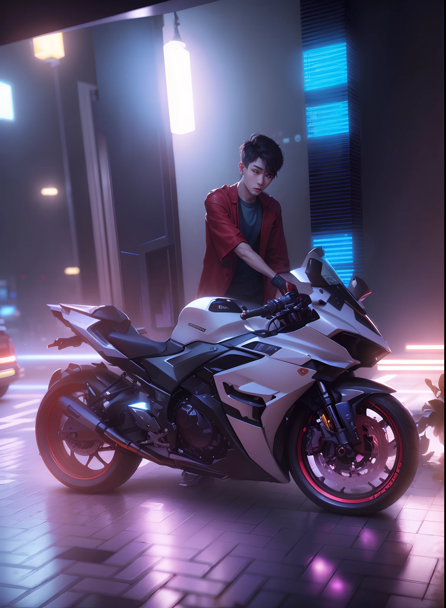 (hiperrealisme:1.1),(detail:1.2)8k,cyberpunk handsome korea boy, ((detail face)),realistic face,8k, ultra realistic, bokeh