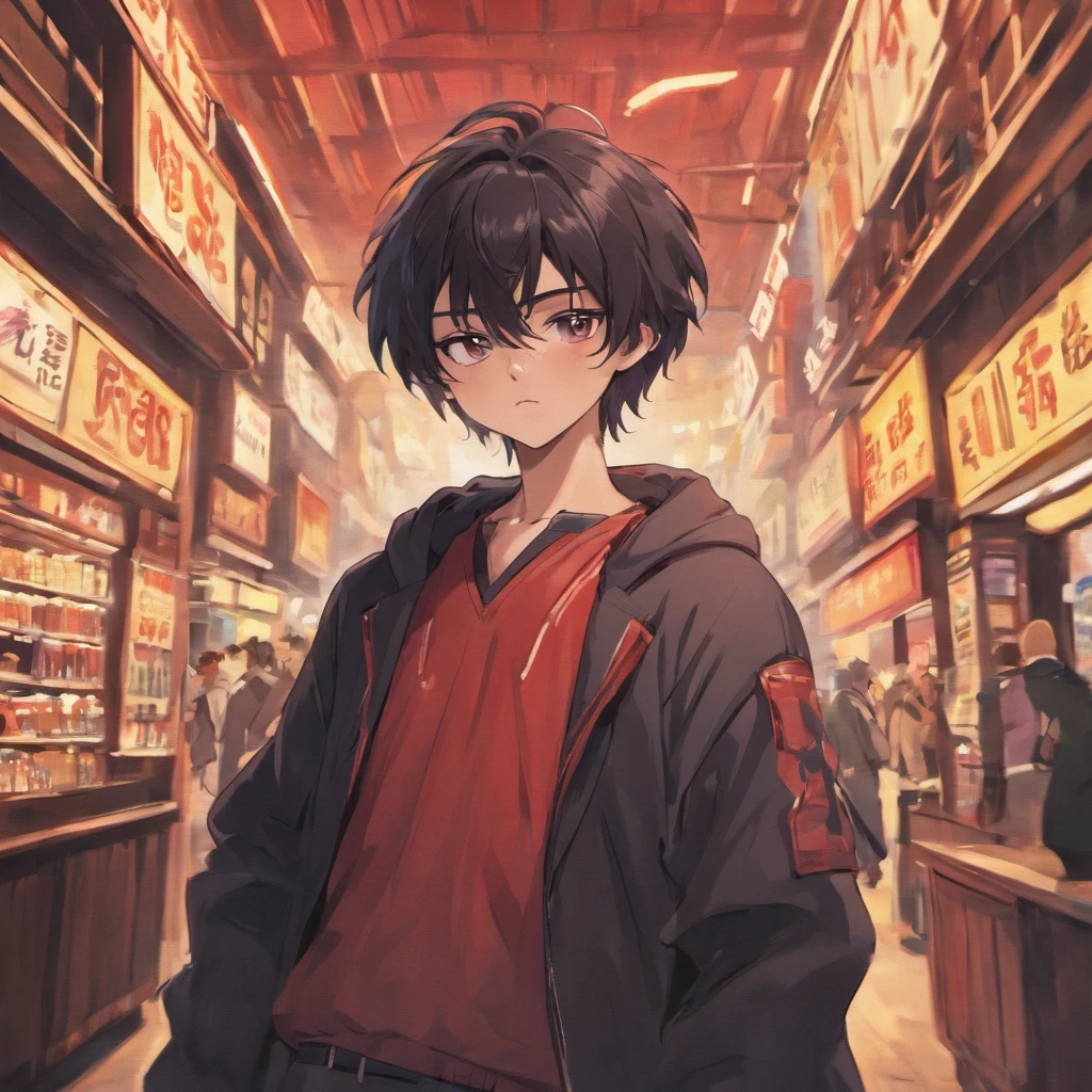 Black-haired protagonist boy、Red AE86LEVIN、Part-time job at the stand
