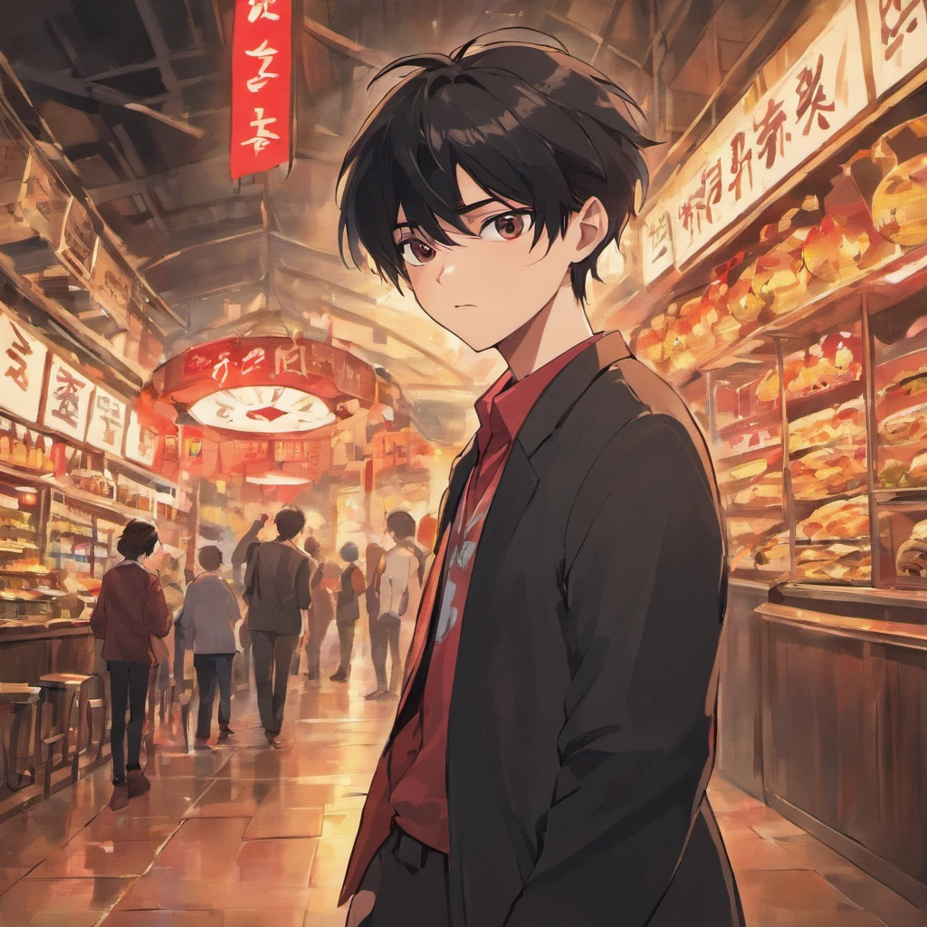 Black-haired protagonist boy、Red AE86LEVIN、Part-time job at the stand