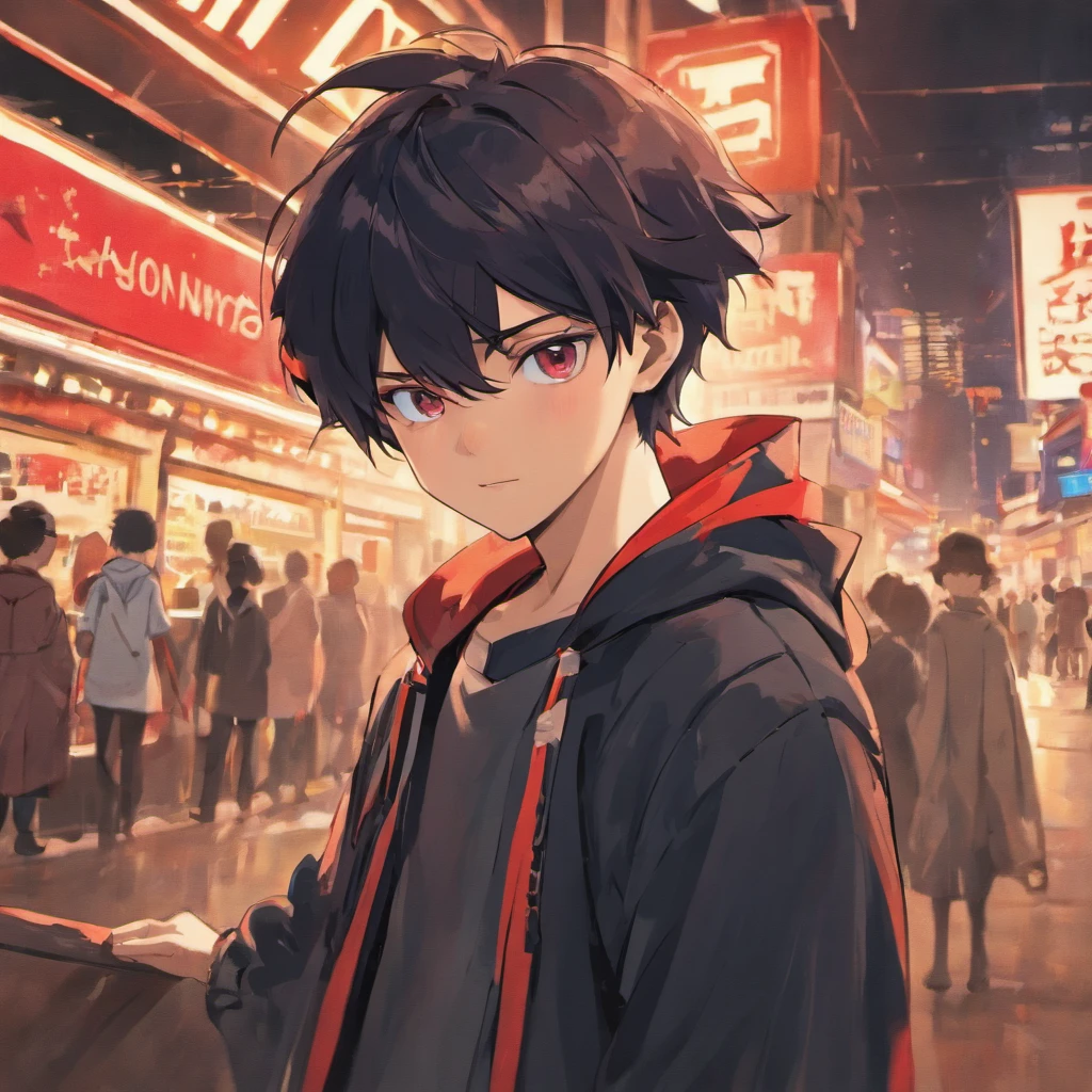 Black-haired protagonist boy、Red AE86LEVIN、Part-time job at the stand