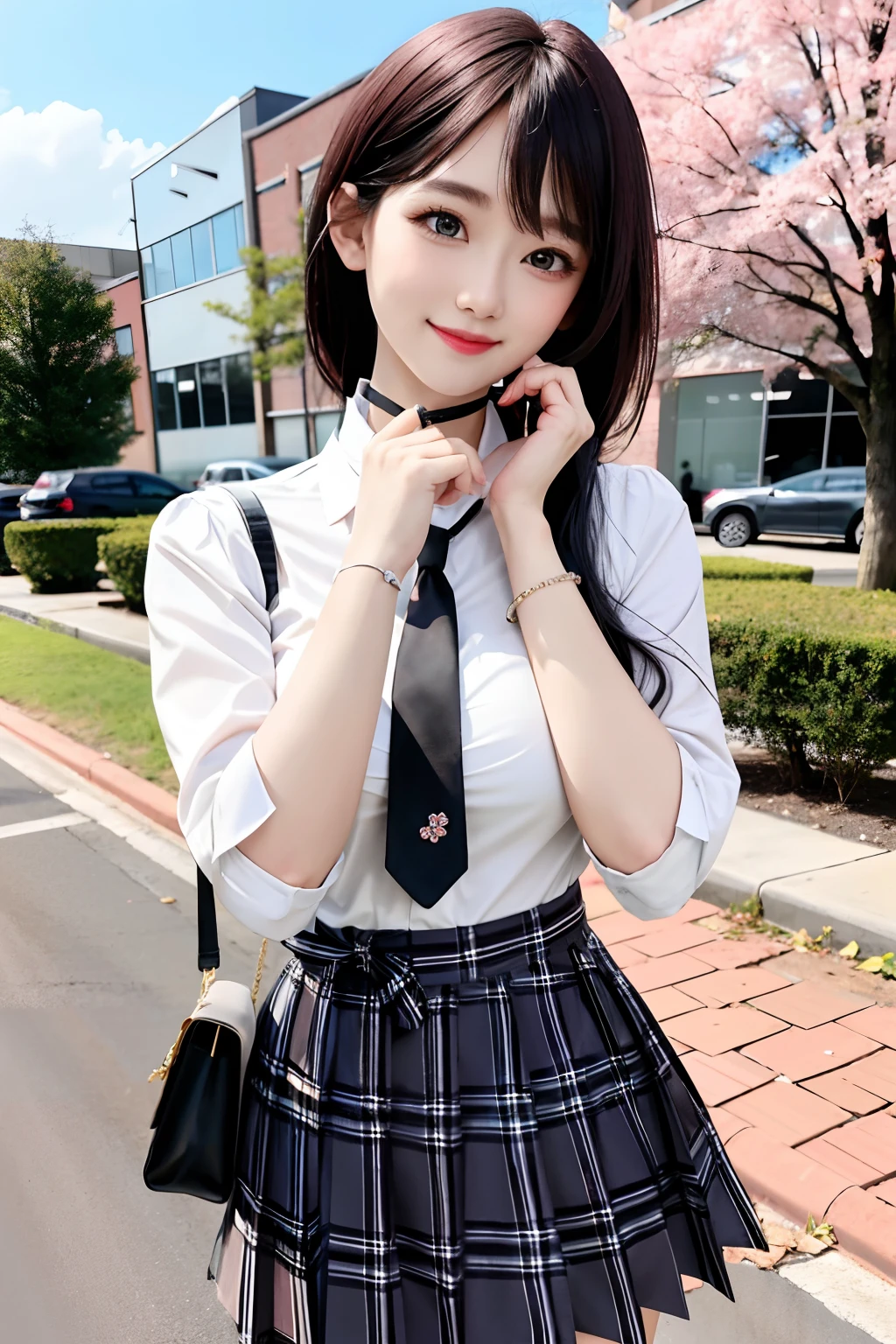 Photorealistic,masterpiece, best quality,ultra-detailed ,chinese girl,19yo,cute,((she lift her skirt and shows her panties)),She takes great pleasure in showing off her panties to viewer,skirt lift, fashion,bun hair,small breast,very happy,very slutty,outdoor,China,Shanghai,