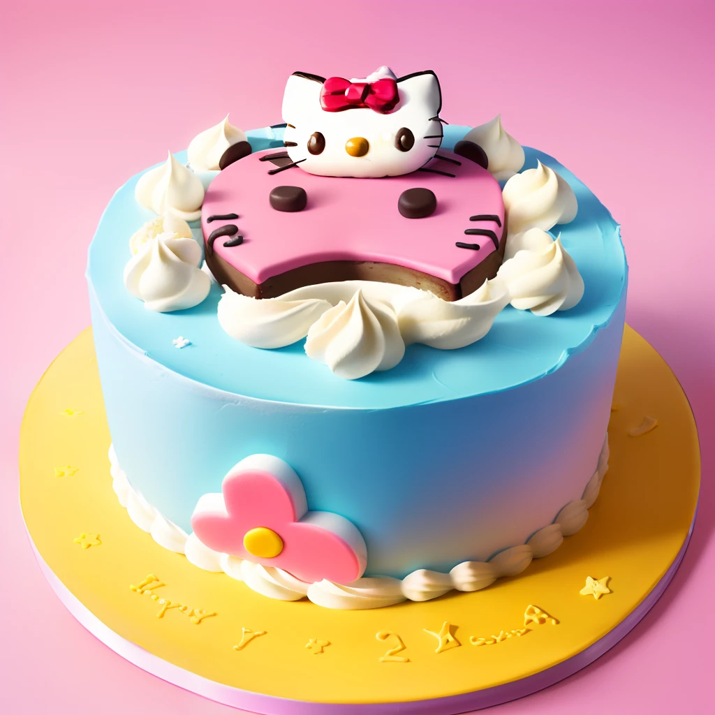 slice of hello kitty cake