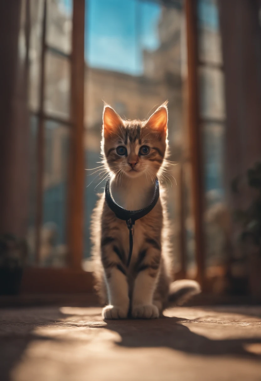 Perfect centering, Cute kittens, Put on your jacket, wearing sunglasses, wearing headphones, cheerfulness, Standing position, abstract beauty, centered, looking at the camera, facing the camera, approaching perfection, dynamic, Highly detailed, Smooth, sharp-focus, 8K
