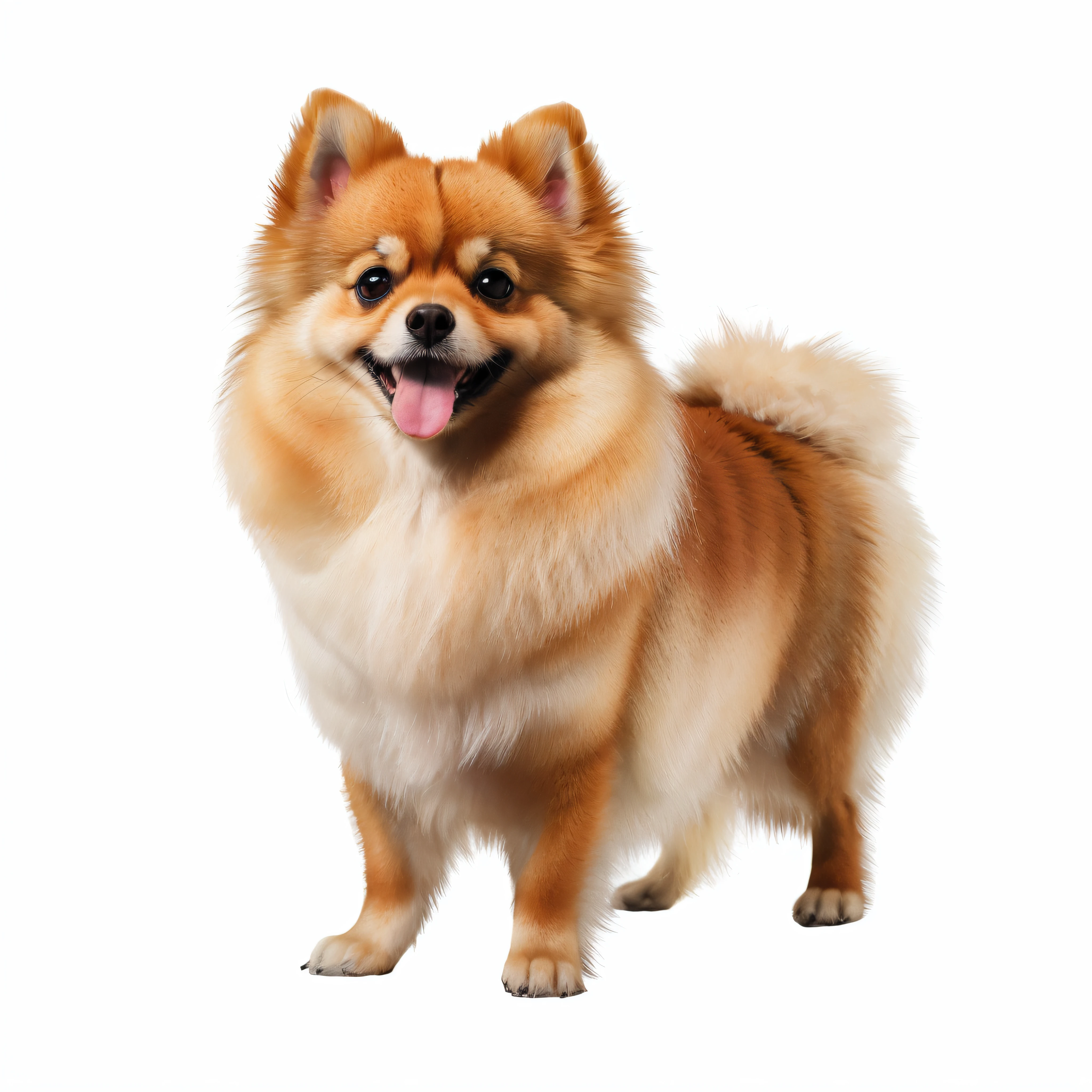Watercolor Lulu Pomeranian, fundo branco
