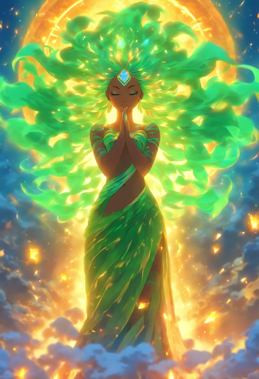 (((Goddess Mother Earth))) best quality, ultra-high resolution, 4K detailed CG, masterpiece,PACHAMAMA,Nature,Inca mythology, aesthetics,((standing pose)), Beautiful image, centered on screen, full body