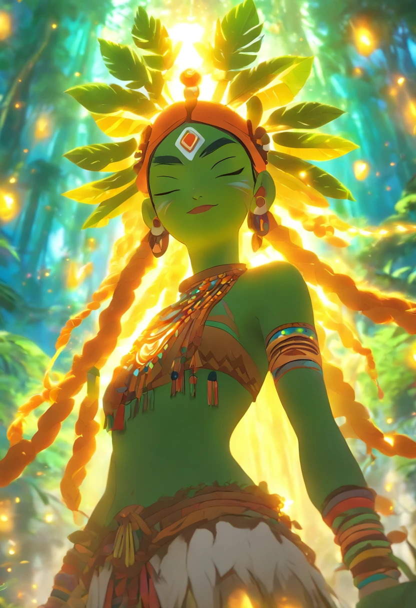 (((Pachamama))) best quality, ultra-high resolution, 4K detailed CG, masterpiece,Inca goddess,Nature,Inca mythology, aesthetics,((standing pose)), Beautiful image, centered on screen, body complete