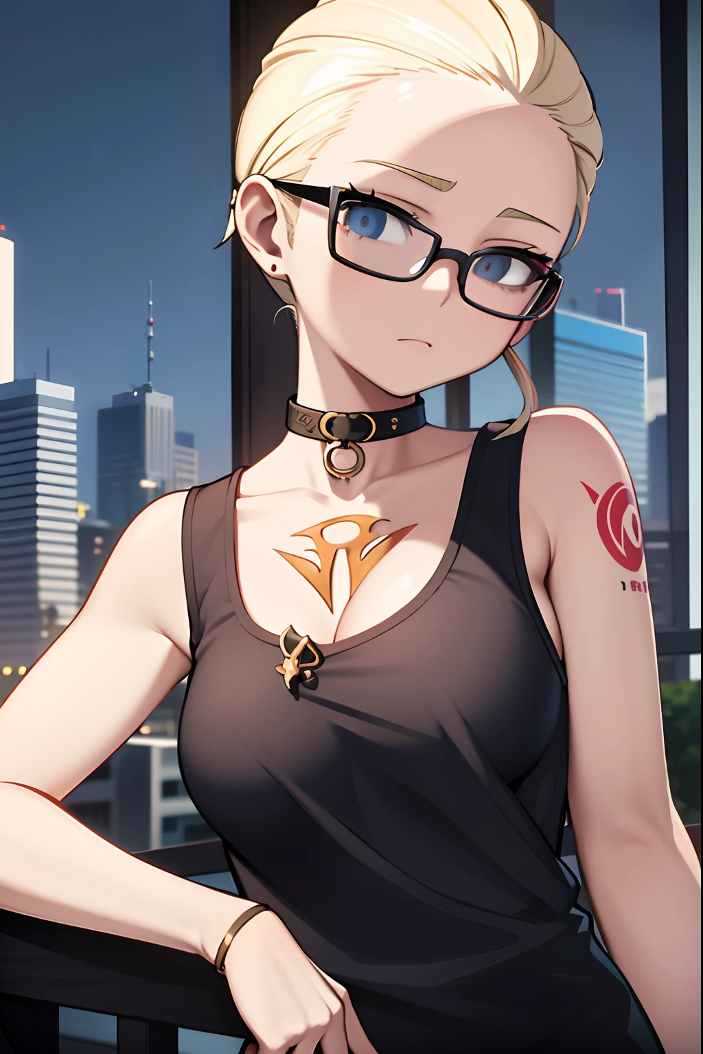 Anime girl with glasses and a black top standing in front of a window, cabelo raspado, arte cg anime suave, 2b, 2 b, photorealistic anime girl rendering, feito com anime painter studio, arte de anime digital detalhada, arte de anime realista, anime sedutora, arte digital estilo anime, estilo anime. 8k, arte de anime digital, Estilo anime 3D realista