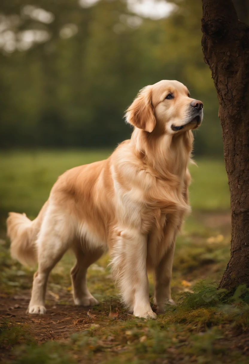 Blond, Einen Golden Retriever-Welpen im Arm