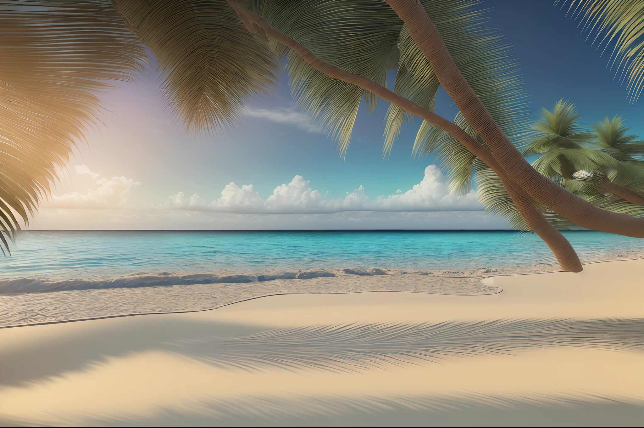 (best quality,3D rendering,highres,masterpiece:1.2),beach,beckett regular font,detailed sand texture,word "dash" written in lowercase,beautiful scenery,golden sand,crystal-clear water,tropical trees,gentle waves,serene atmosphere,soft sunlight,peaceful vibe.