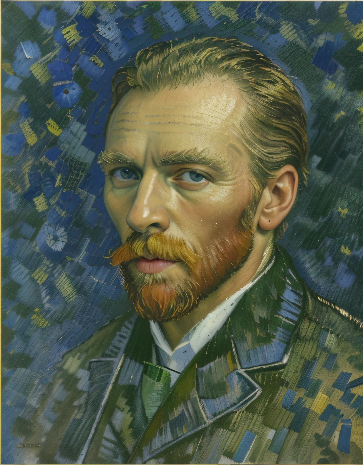 uma foto de um homem Com barba e terno, por Gogh, VinCent van Gogh, VinCent, Van Gogh e M. C. EsCher, Directed by: Van Gogh, obra-prima , foto realista, filmado em Canon, 85mm, (melhor qualidade, Altas, master part:1.2), ultra-detalhado, (Realistic, fotorrealista:1.37), retrato, vivid colors, tons quentes, kodak vision color, xtremamente detalhado, foto_\(ultra\), fotorrealista, realista, Post-processing, maximum detail, aspereza, vida real, ultra realista, fotorrealismo, fotografia, 8k uhd, fotografia, alta resolução, obra-prima, melhor qualidade, detalhes intrincados, altamente detalhado, Clear focus, pele detalhada, textura de pele realista, textura, olhos detalhados, profissional, 8k,