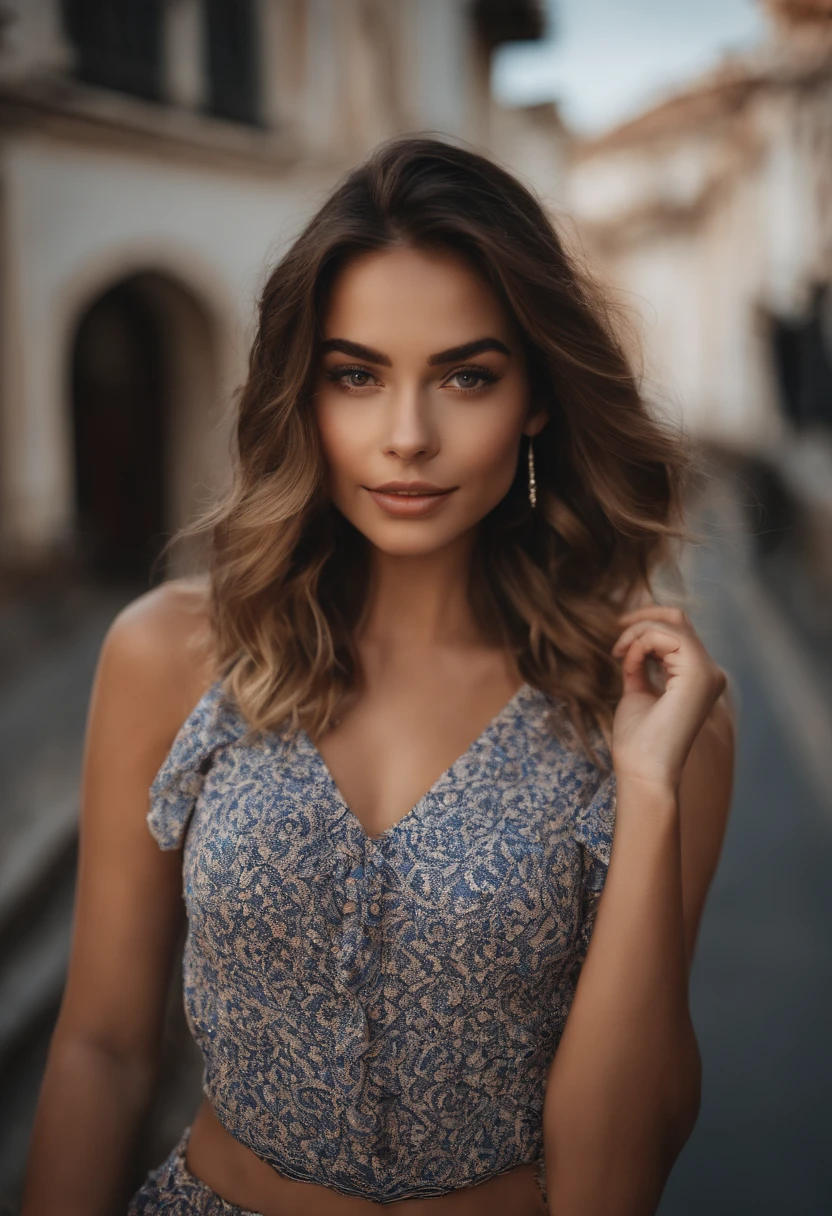 mulher loira com blusa e saia combinando posando em uma boate, garota sexy com olhos azuis, Retrato Sophie Mudd, desfoque de fundo, melhor qualidade, 1girl, Retrato de Corinna Kopf, cabelos loiros e olhos grandes, selfie de uma jovem, ohne Maquiagem, maquiagem natural, look straight at the camera, Rosto com Artgram, maquiagem dezentes, Foto deslumbrante de corpo inteiro, no quarto, Seios grandes, Loira, latina