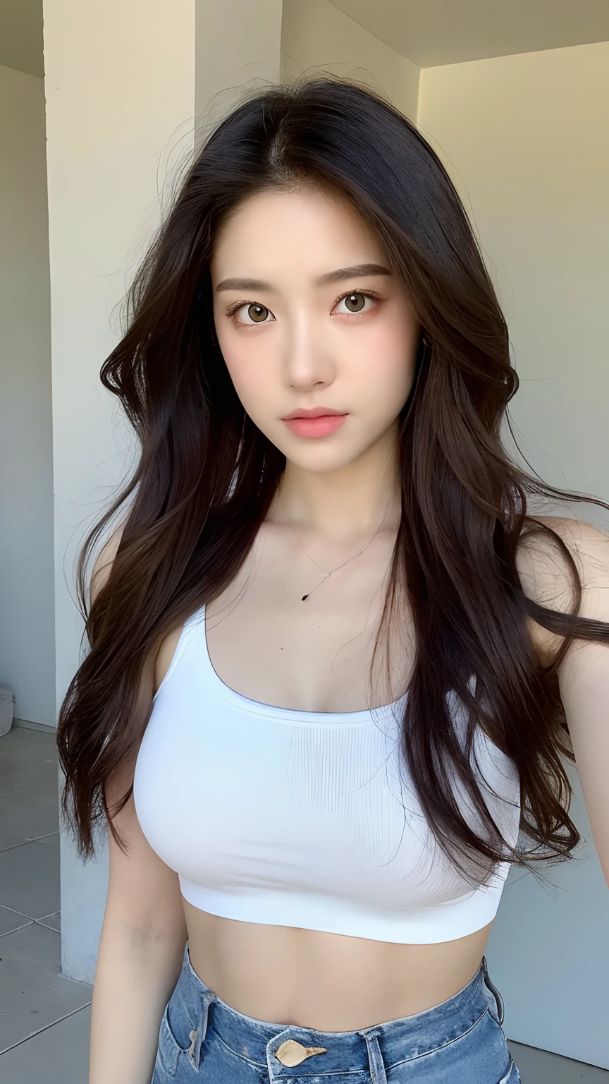 (masuter piece:1.3)、(8K、Photorealsitic、RAW photography、top-quality: 1.4)、(1girl in)、beautiful countenance、(lifelike face)、(brunette color hair、long whitr hair)、
Beautiful hairstyle、photorealistic eye、Beautiful details、(real looking skin)、Beautiful skins、enticing、超A high resolution、ultra-realistic realism、high detal、the golden ratio、
((cropped shoulders))、((interior photography))、((shift dresses))、((Close-up of the front face))、((long limbs))、((Half-body depiction))、((studio photoshot))、