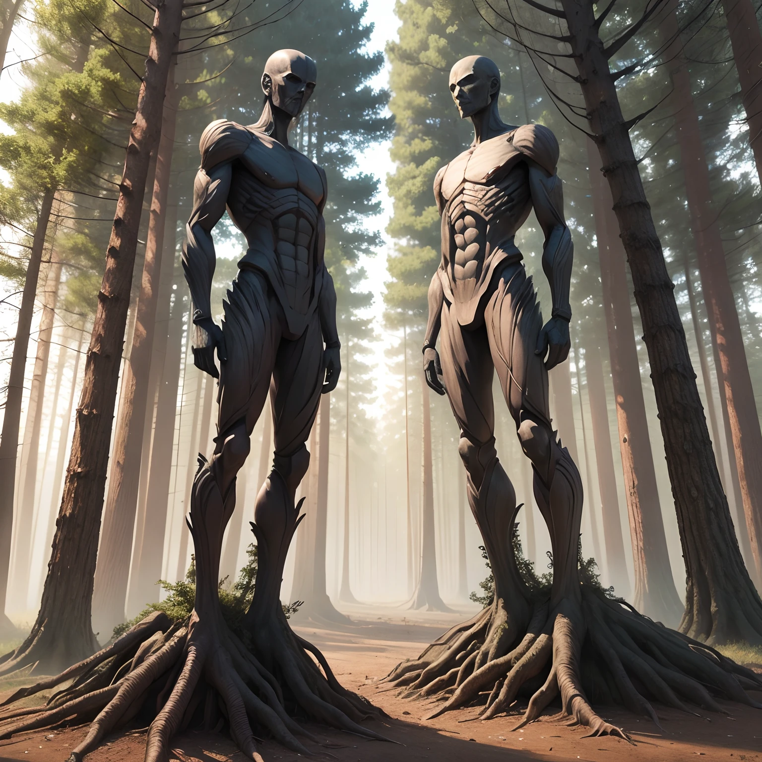 Dead humanoid trees with a blend of human and tree features. --auto