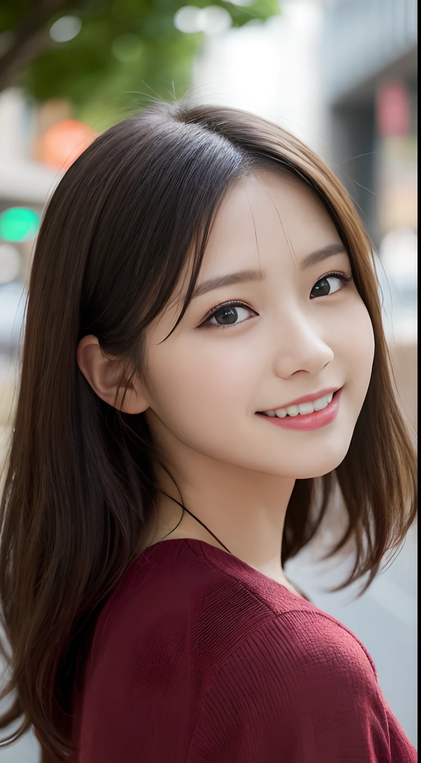Tabletop, highest quality, shape, Very detailed, finely, High resolution, 8k wallpaper, 完璧なダイナミックな構shape, Beautiful and detailed,ランダムなcute髪,,Natural color lip, Bold sexy pose,smile、20-year-old girl、cute、Looking at the camera,Always blur the background,Perfect and beautiful face,Slim face and figure,Big eyes、Putting on gal makeup,Small face,Shooting from below、smile,Blurred Background,Elegant feminine face、Cyberpunk Fashion、Change pose randomly、Randomly change the shooting angle and position、Smile、From top to bottom々Shoot from the right angles and directions