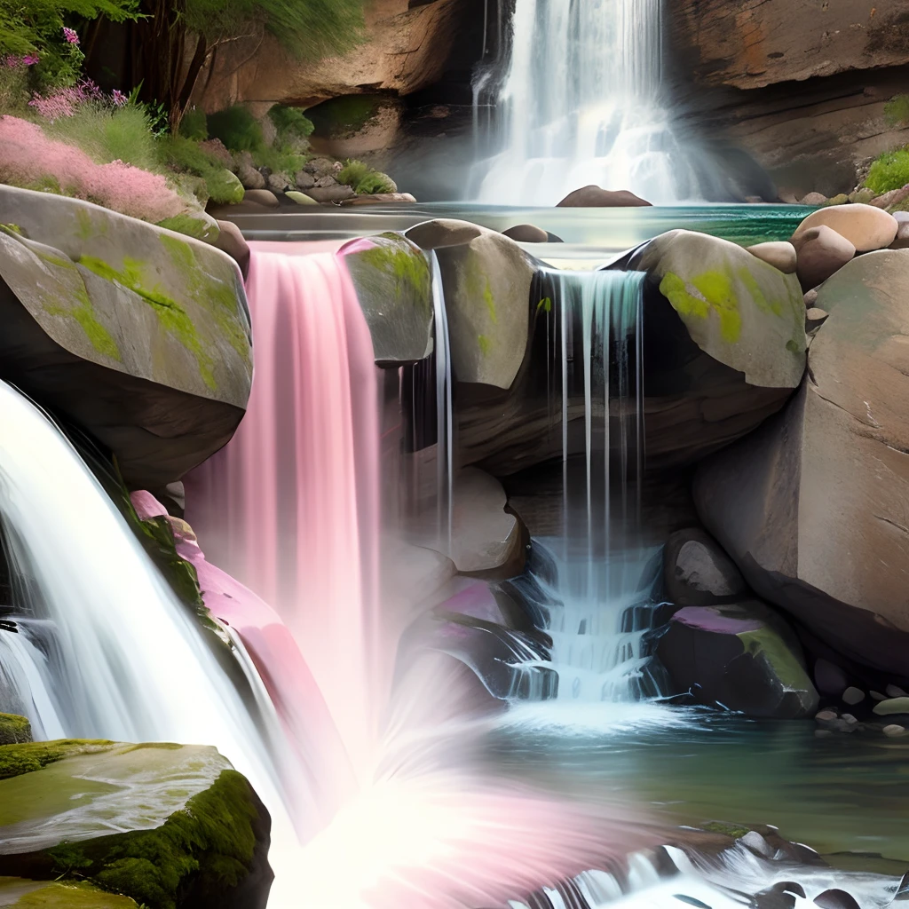 Beautiful waterfall
High energy
Pink and yellow water